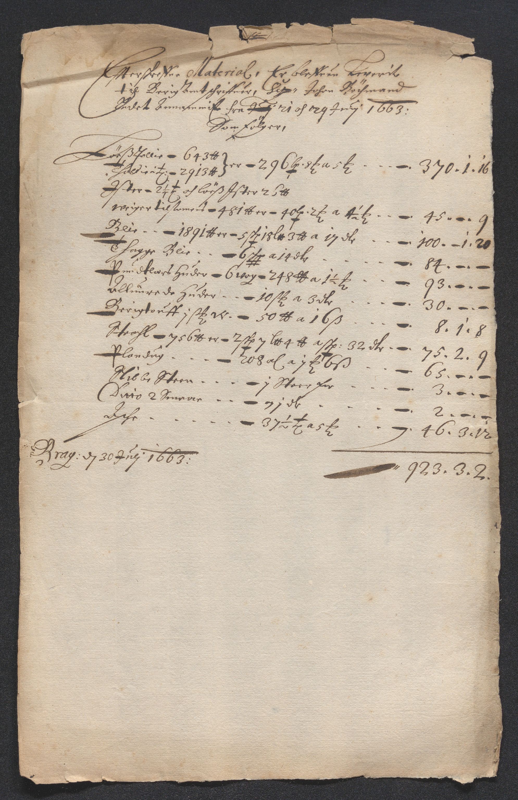 Kongsberg Sølvverk 1623-1816, AV/SAKO-EA-3135/001/D/Dc/Dcd/L0036: Utgiftsregnskap for gruver m.m., 1663-1664, s. 30
