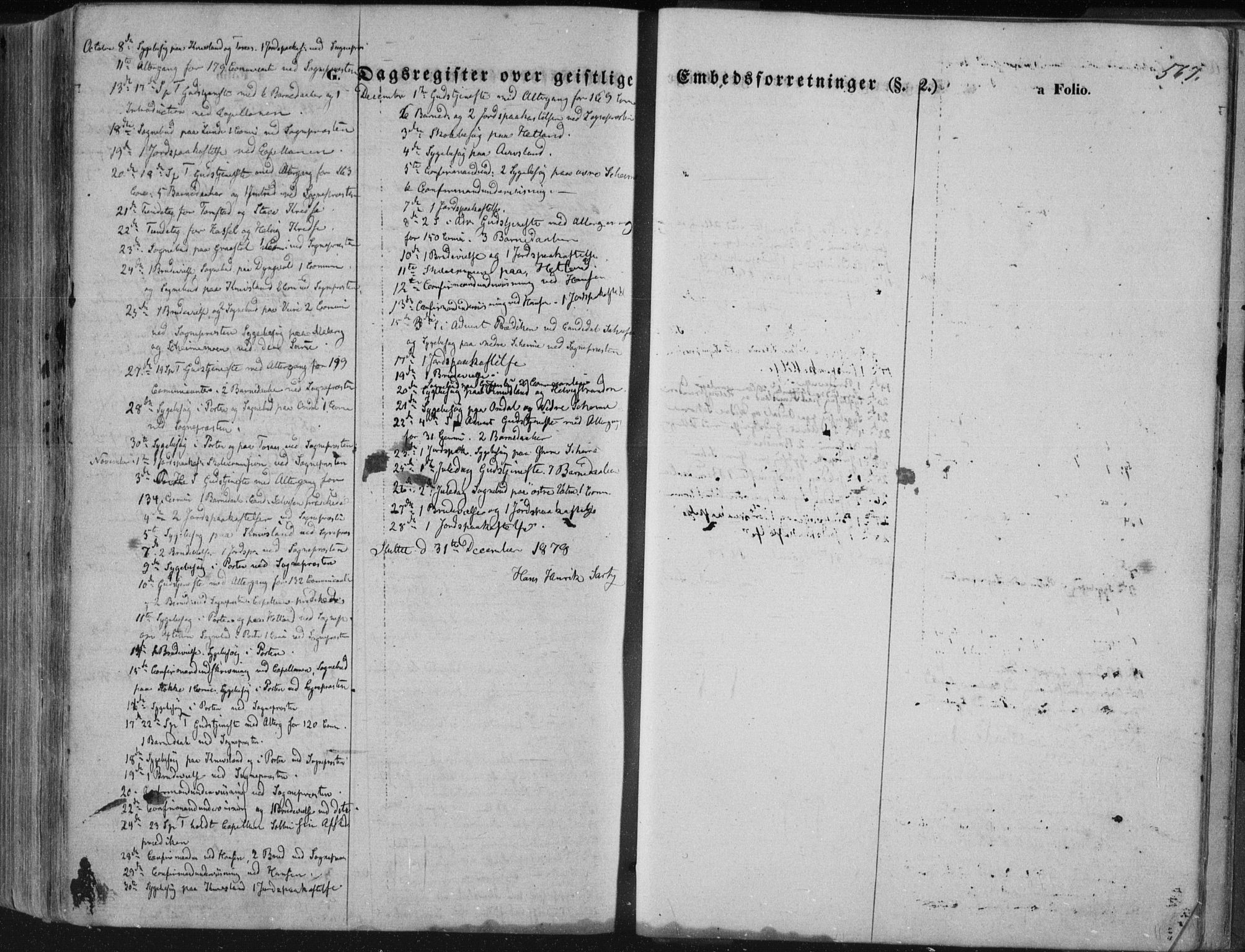 Lista sokneprestkontor, AV/SAK-1111-0027/F/Fa/L0011: Ministerialbok nr. A 11, 1861-1878, s. 567