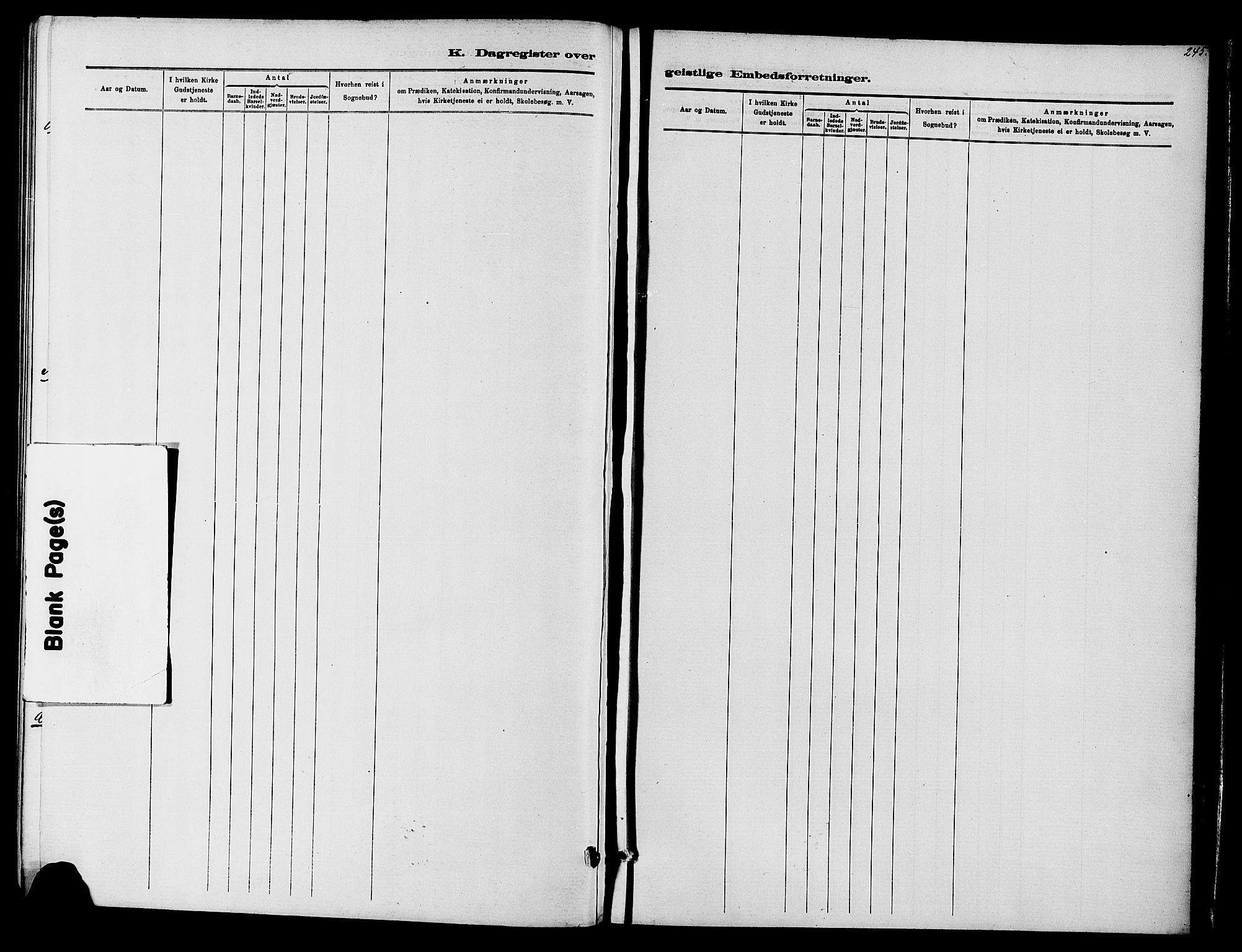 Vardal prestekontor, SAH/PREST-100/H/Ha/Haa/L0010: Ministerialbok nr. 10, 1878-1893, s. 245