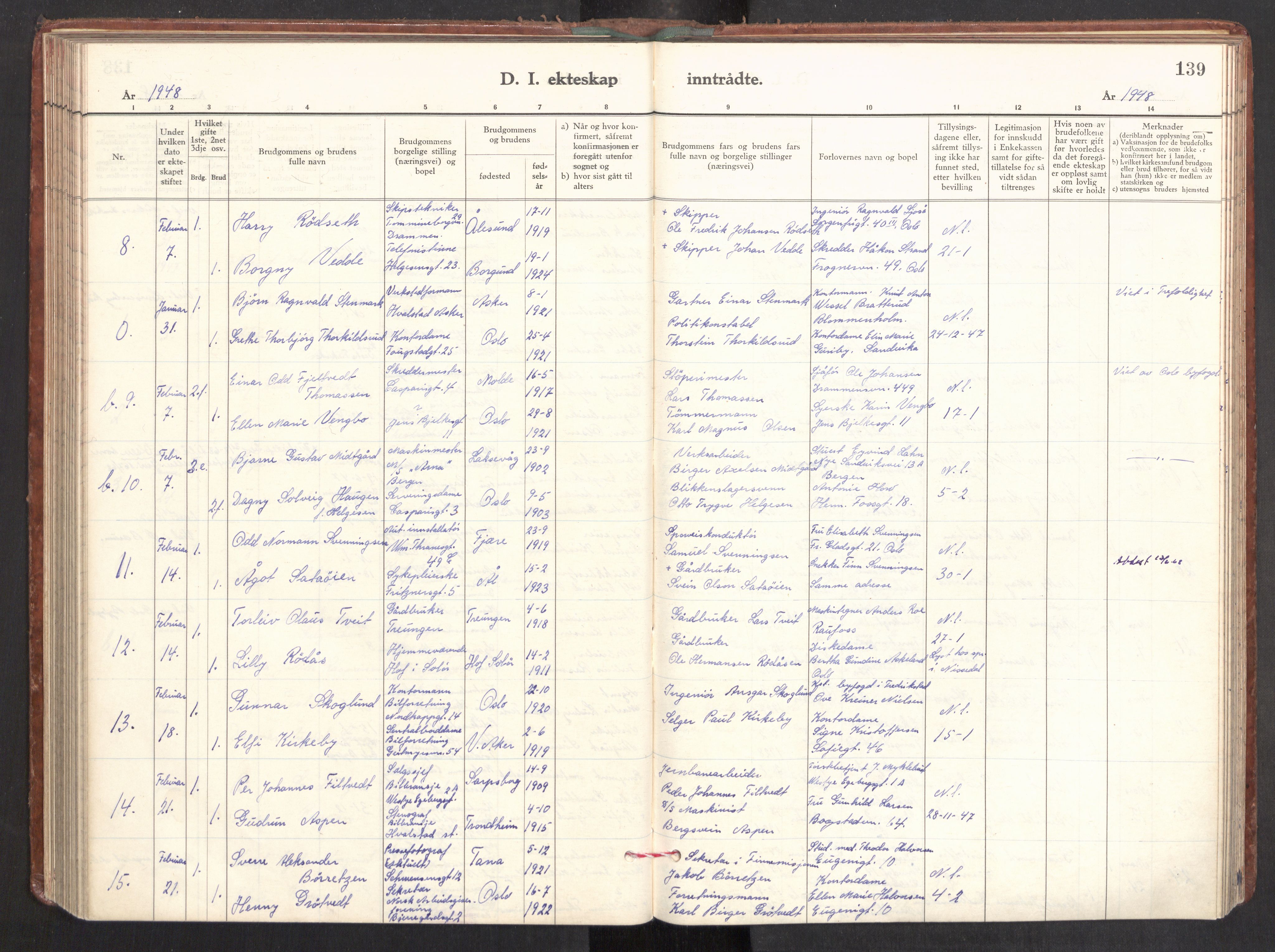 Gamle Aker prestekontor Kirkebøker, SAO/A-10617a/F/L0022: Ministerialbok nr. 22, 1941-1952, s. 139