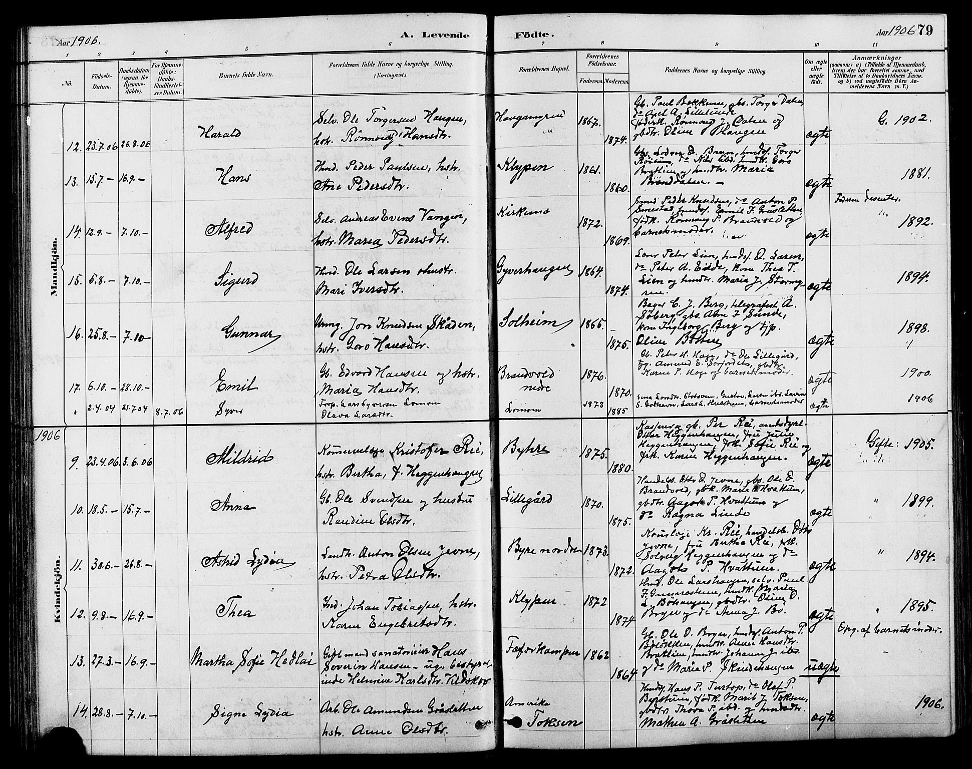 Nord-Fron prestekontor, AV/SAH-PREST-080/H/Ha/Hab/L0004: Klokkerbok nr. 4, 1884-1914, s. 79