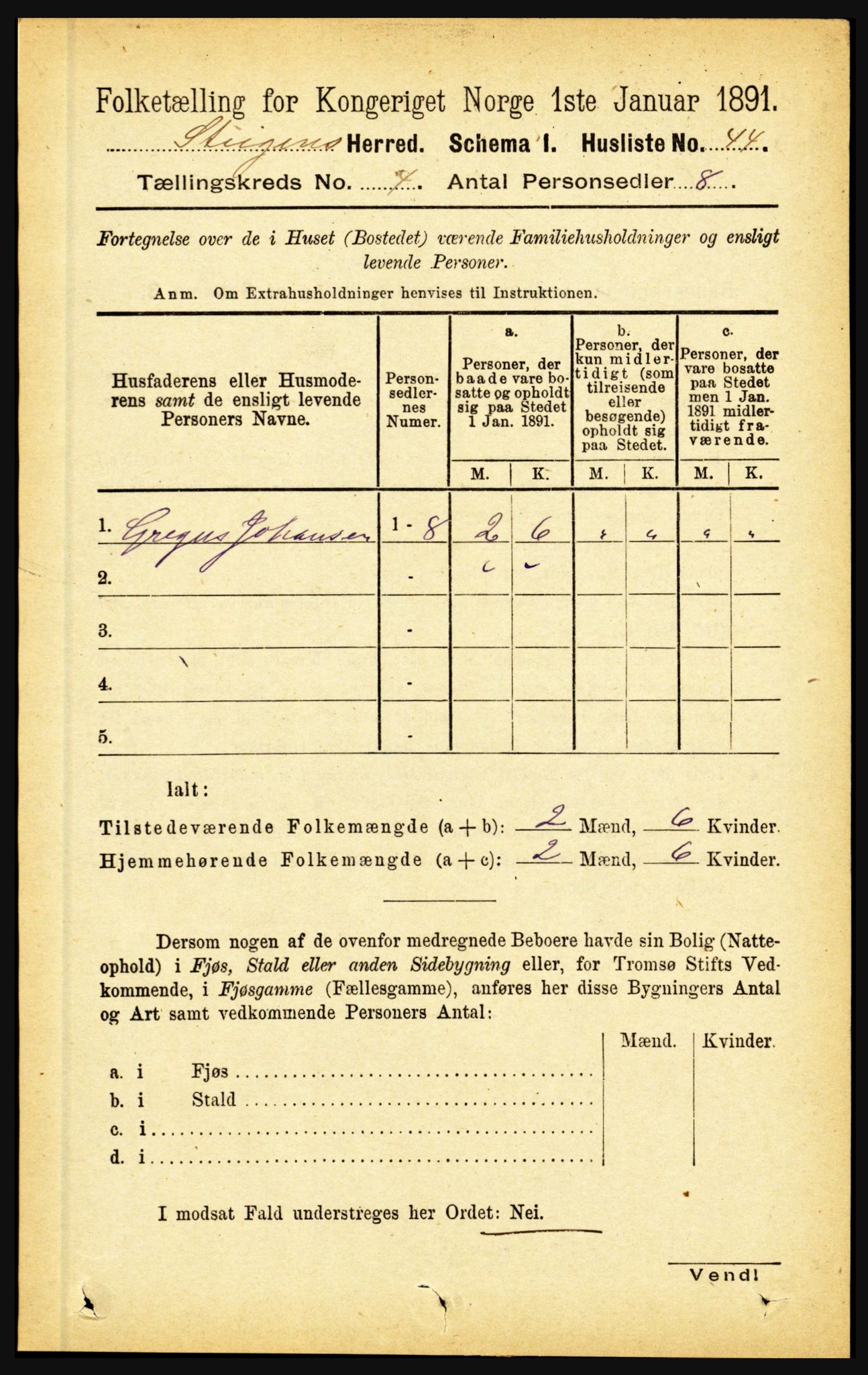 RA, Folketelling 1891 for 1848 Steigen herred, 1891, s. 1436