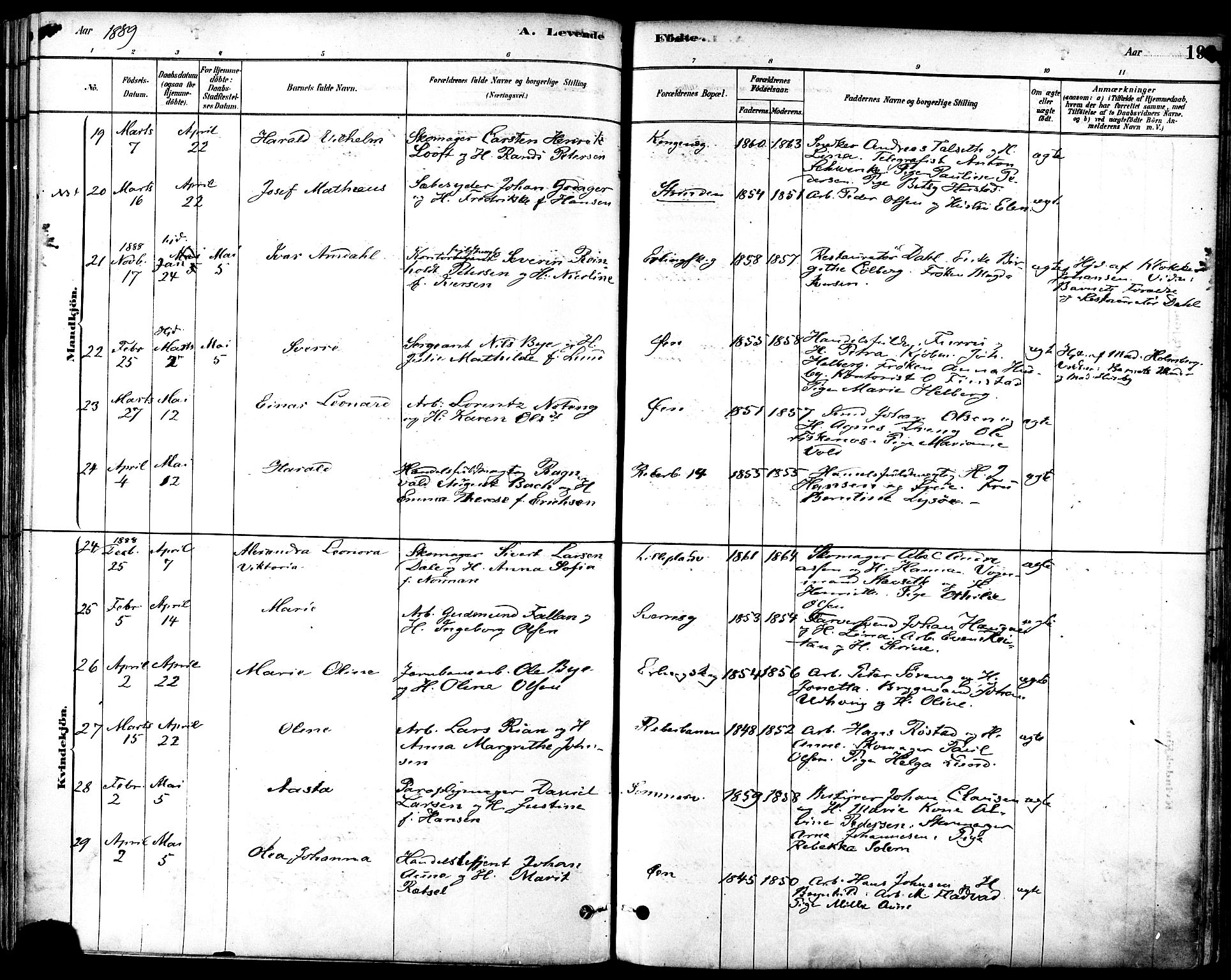 Ministerialprotokoller, klokkerbøker og fødselsregistre - Sør-Trøndelag, SAT/A-1456/601/L0057: Ministerialbok nr. 601A25, 1877-1891, s. 198