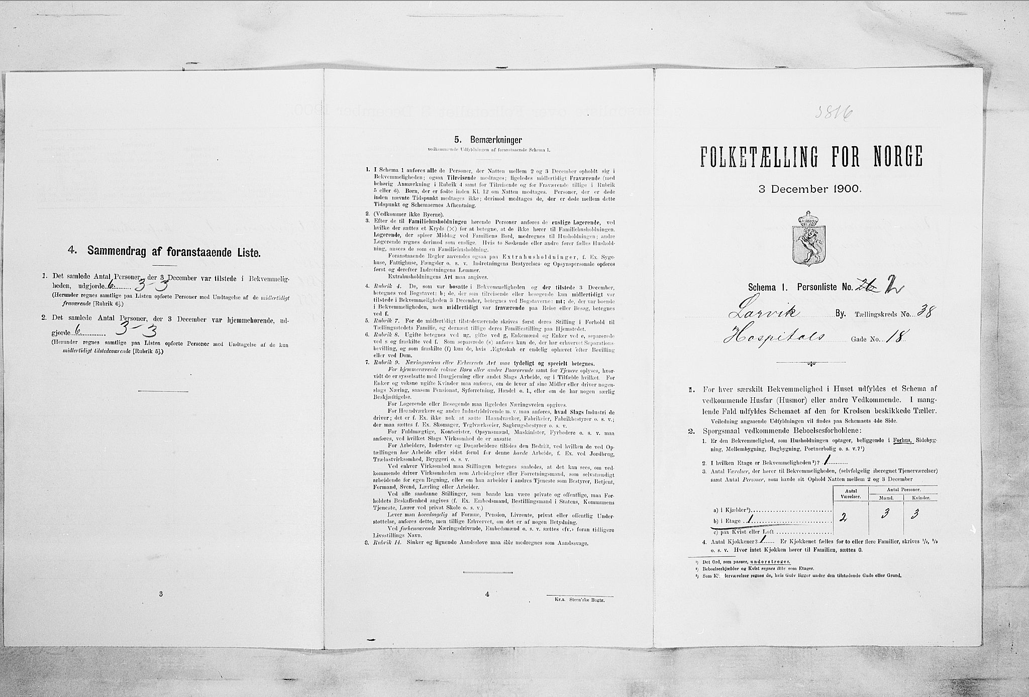 RA, Folketelling 1900 for 0707 Larvik kjøpstad, 1900, s. 5096