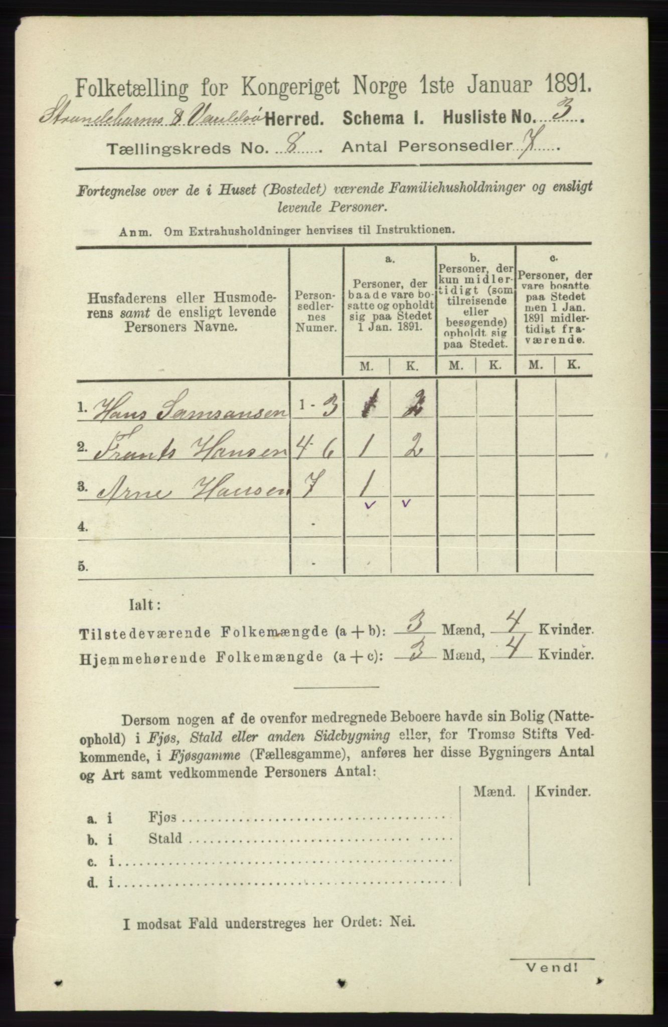 RA, Folketelling 1891 for 1226 Strandebarm og Varaldsøy herred, 1891, s. 2936