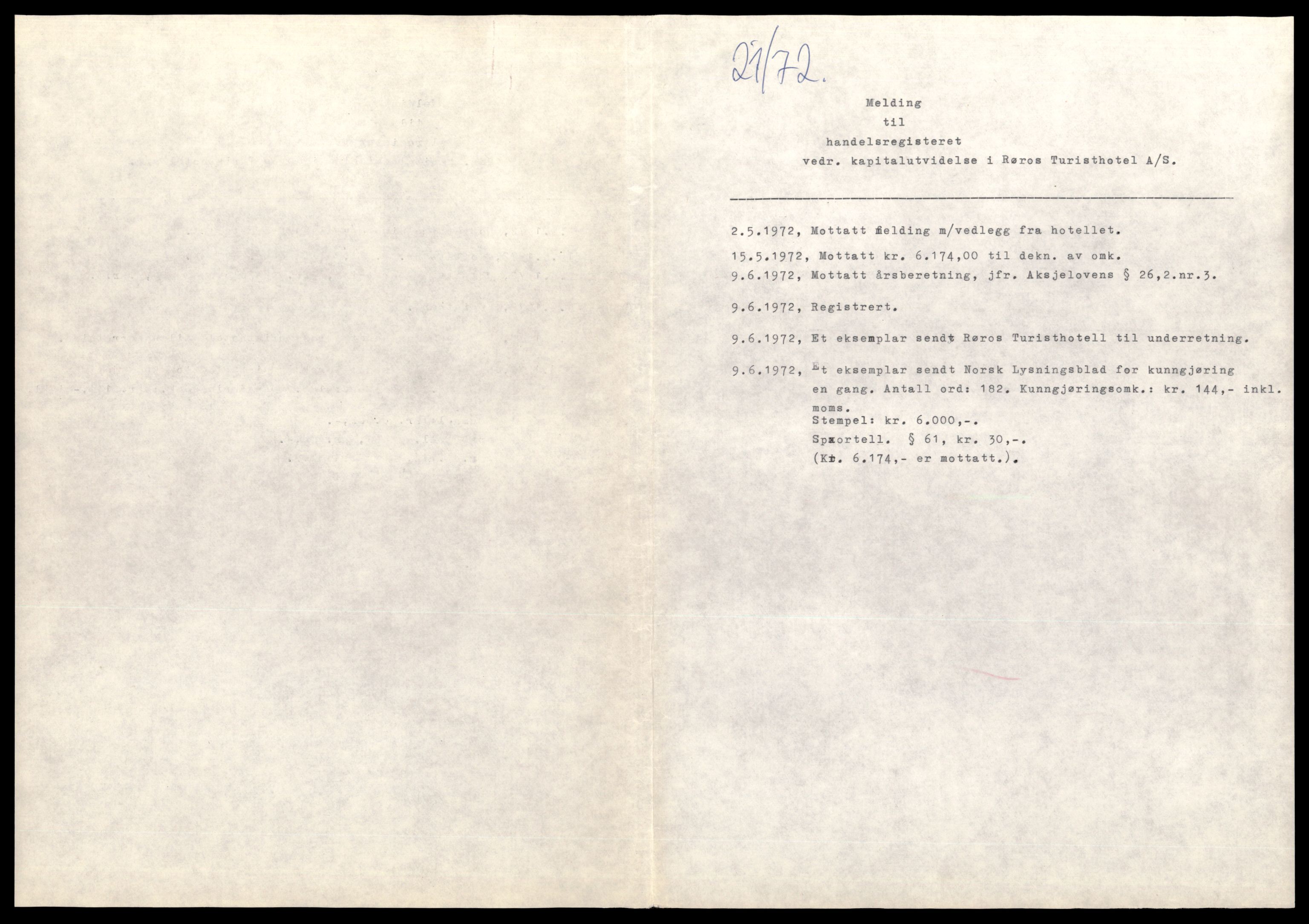 Gauldal sorenskriveri, SAT/A-0014/2/J/Jd/Jdc/L0006: Bilag, aksjeselskap, R, 1944-1990, s. 1