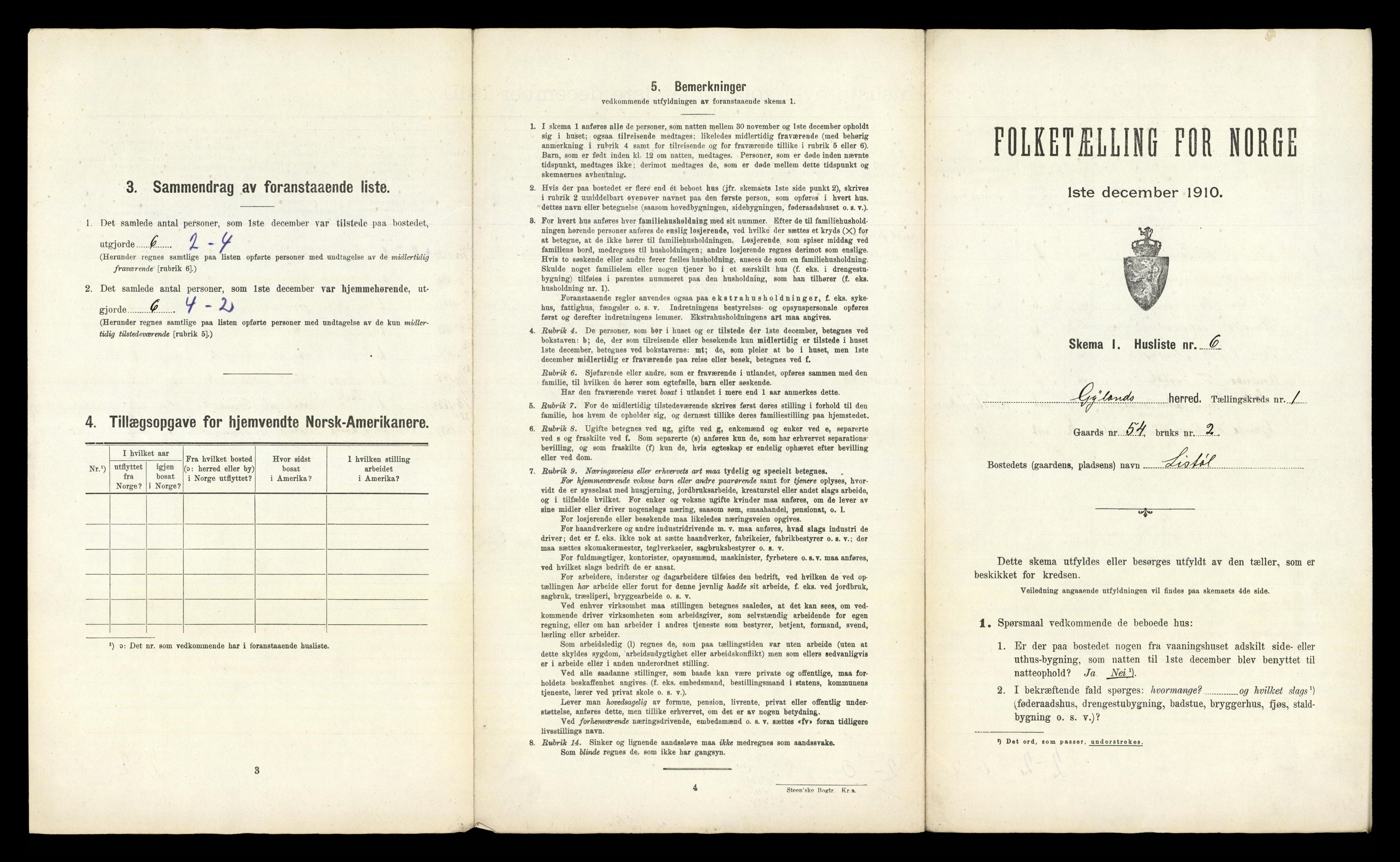 RA, Folketelling 1910 for 1044 Gyland herred, 1910, s. 50
