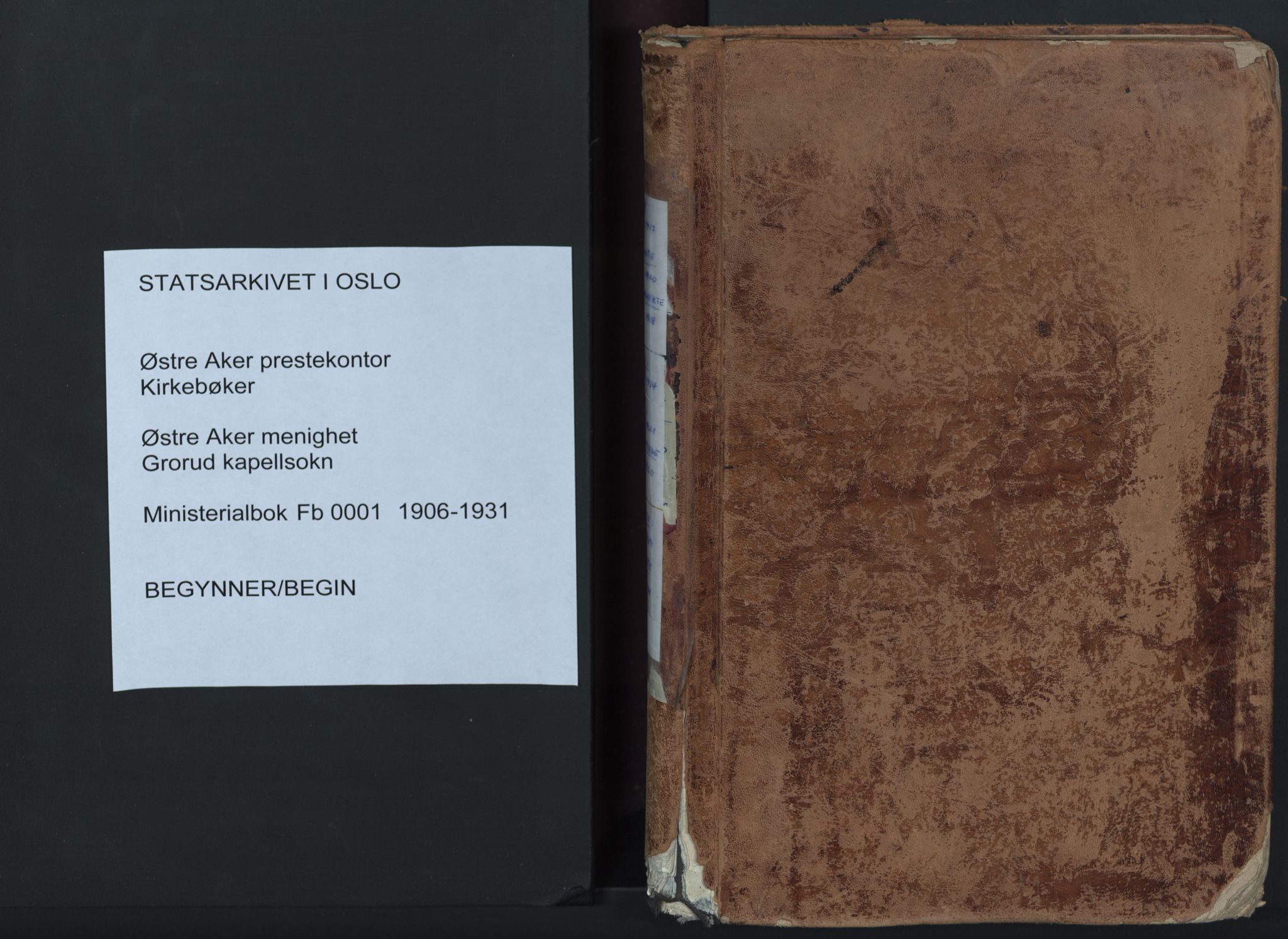 Østre Aker prestekontor Kirkebøker, AV/SAO-A-10840/F/Fb/L0001: Ministerialbok nr. II 1, 1906-1931