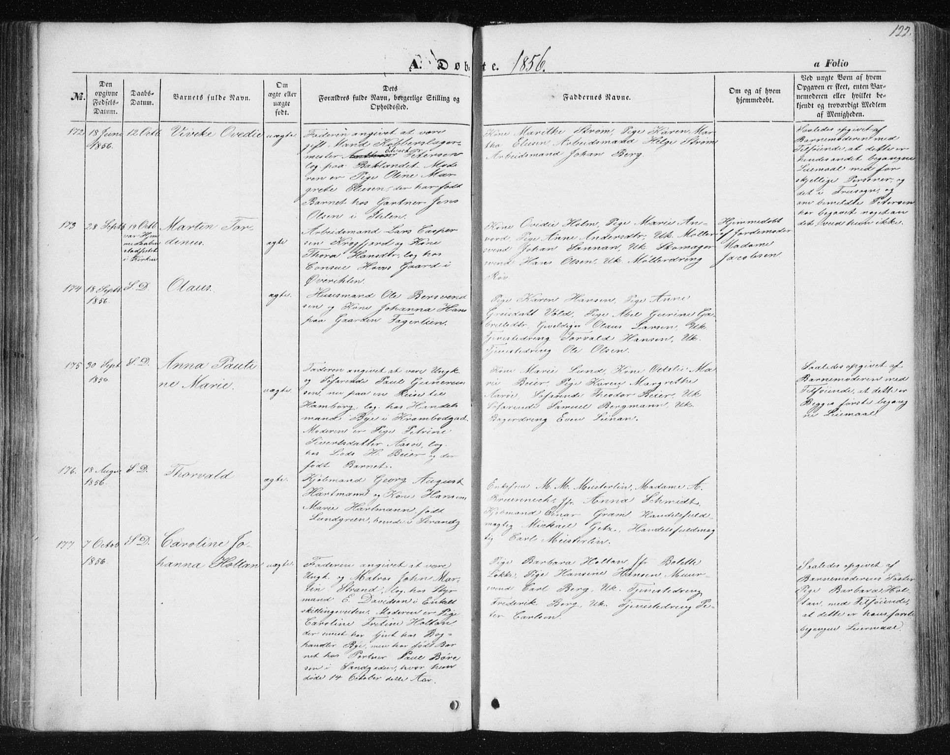Ministerialprotokoller, klokkerbøker og fødselsregistre - Sør-Trøndelag, AV/SAT-A-1456/602/L0112: Ministerialbok nr. 602A10, 1848-1859, s. 122
