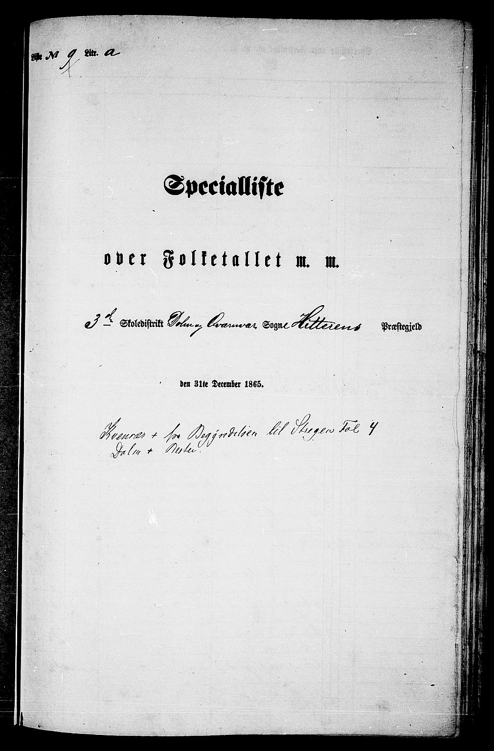 RA, Folketelling 1865 for 1617P Hitra prestegjeld, 1865, s. 156