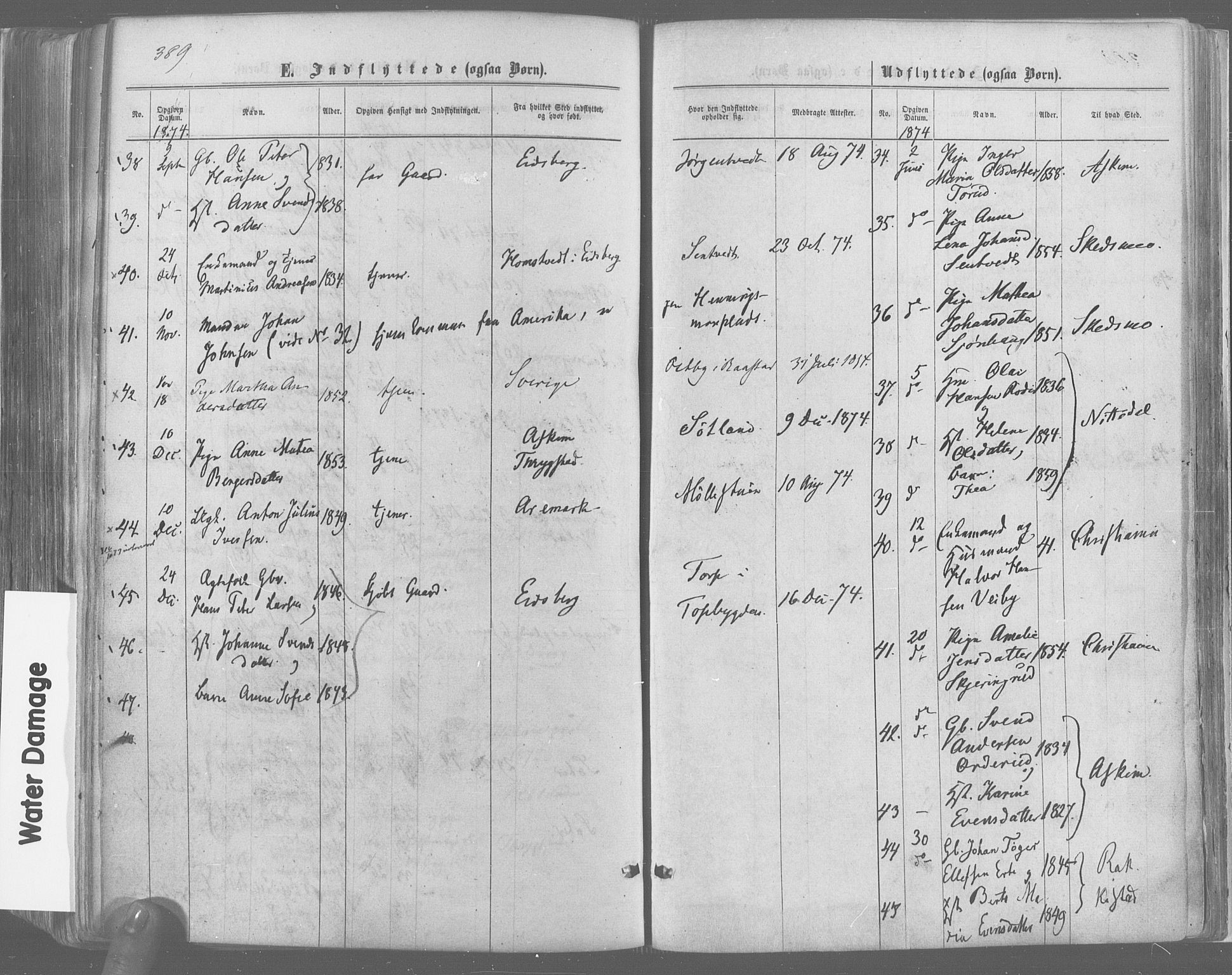 Trøgstad prestekontor Kirkebøker, AV/SAO-A-10925/F/Fa/L0009: Ministerialbok nr. I 9, 1865-1877, s. 389