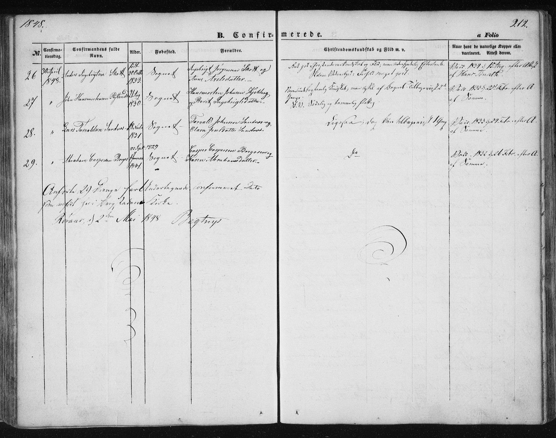 Ministerialprotokoller, klokkerbøker og fødselsregistre - Sør-Trøndelag, SAT/A-1456/681/L0931: Ministerialbok nr. 681A09, 1845-1859, s. 212