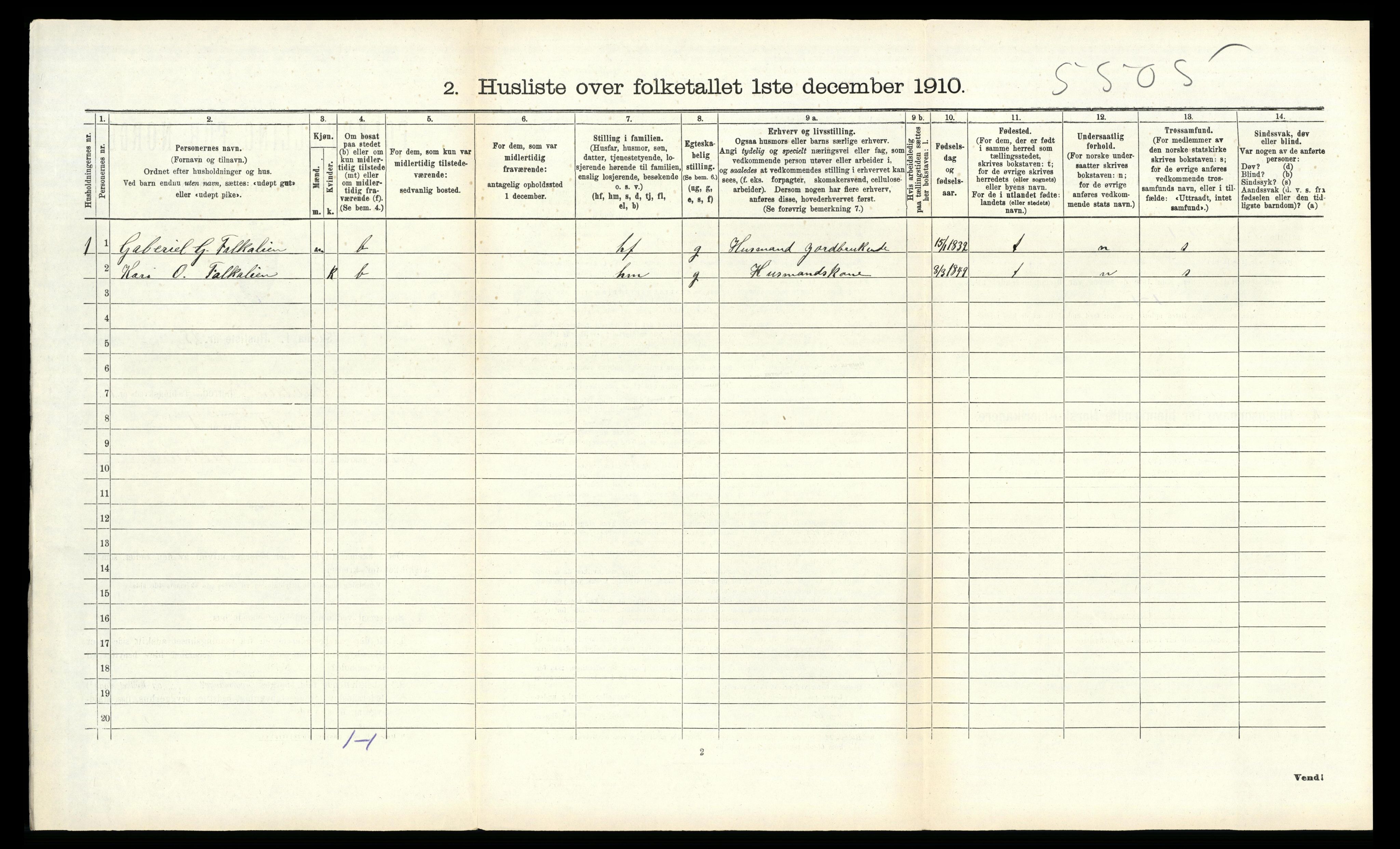 RA, Folketelling 1910 for 1134 Suldal herred, 1910, s. 506