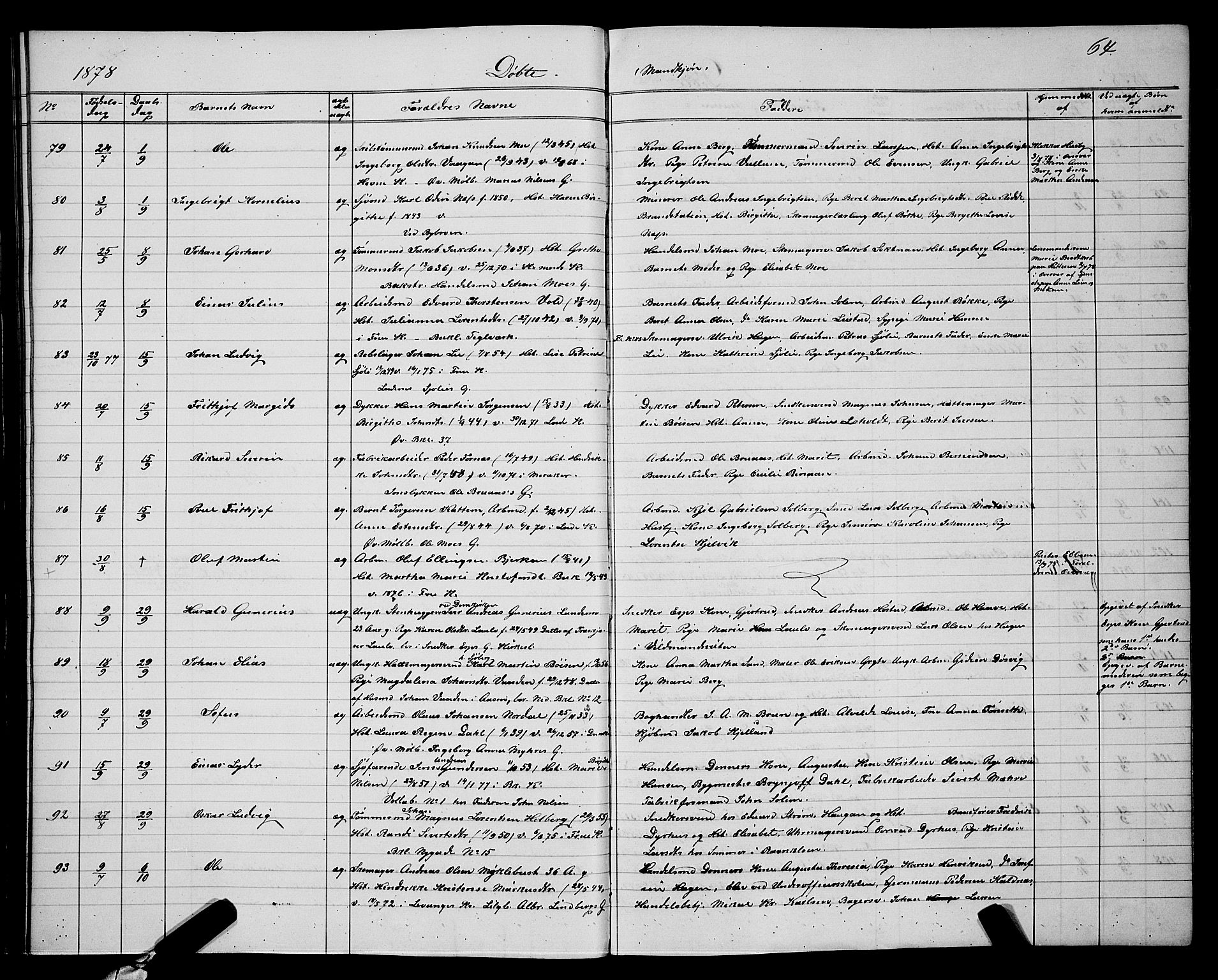 Ministerialprotokoller, klokkerbøker og fødselsregistre - Sør-Trøndelag, SAT/A-1456/604/L0220: Klokkerbok nr. 604C03, 1870-1885, s. 64