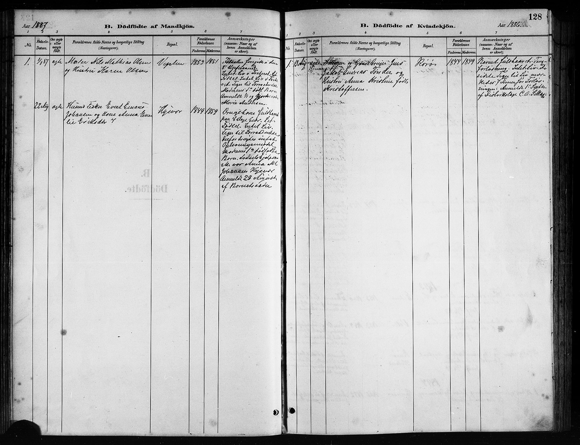 Ministerialprotokoller, klokkerbøker og fødselsregistre - Nordland, SAT/A-1459/816/L0253: Klokkerbok nr. 816C03, 1886-1905, s. 128