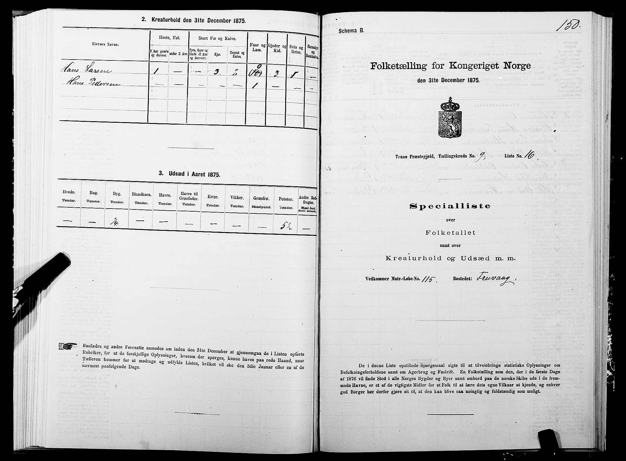 SATØ, Folketelling 1875 for 1927P Tranøy prestegjeld, 1875, s. 4150