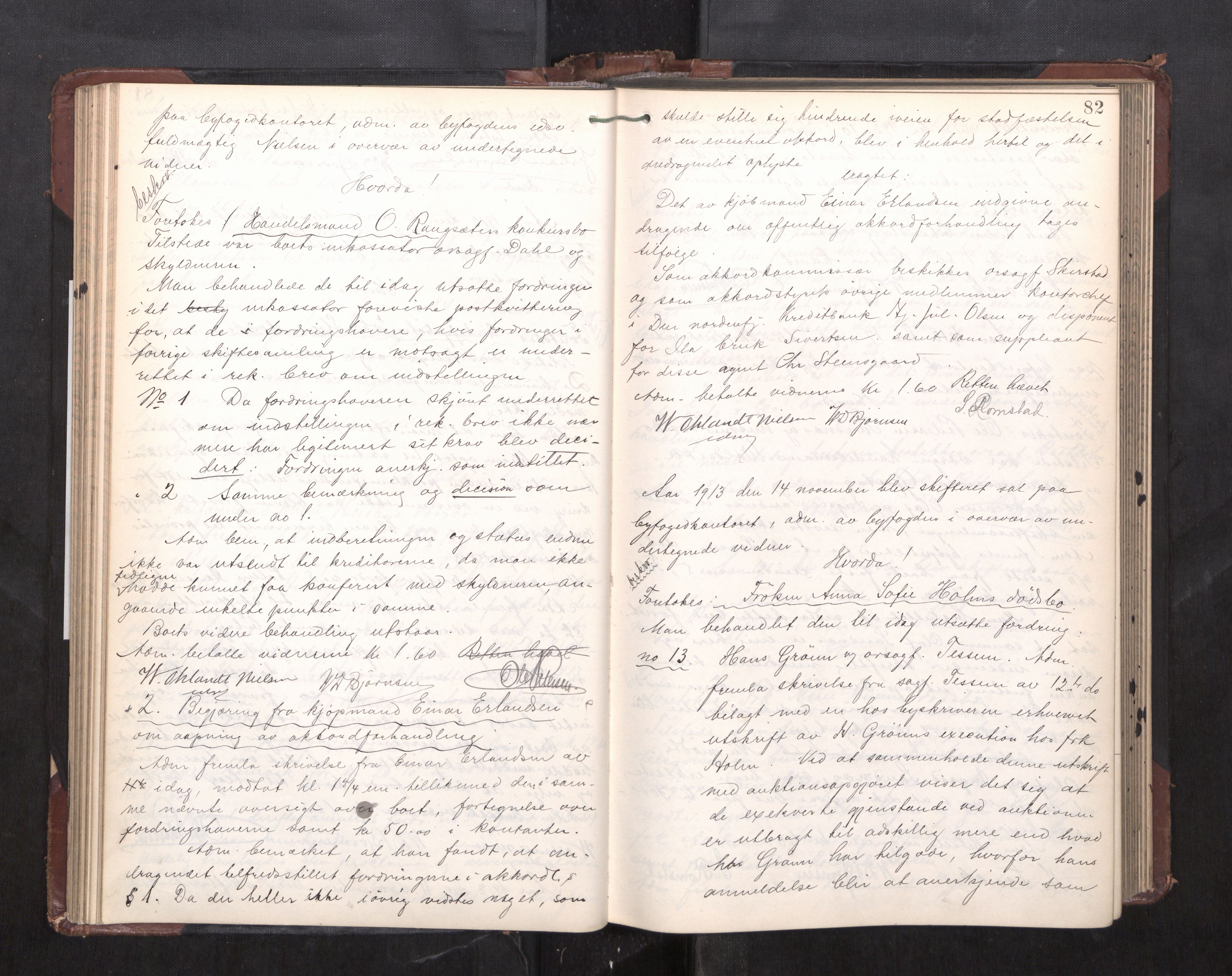 Trondheim byfogd, AV/SAT-A-0003/1/3/3C/L0028: Skifteregistreringsprotokoll - 17/1-29/1. (u/ register), 1913-1917, s. 82