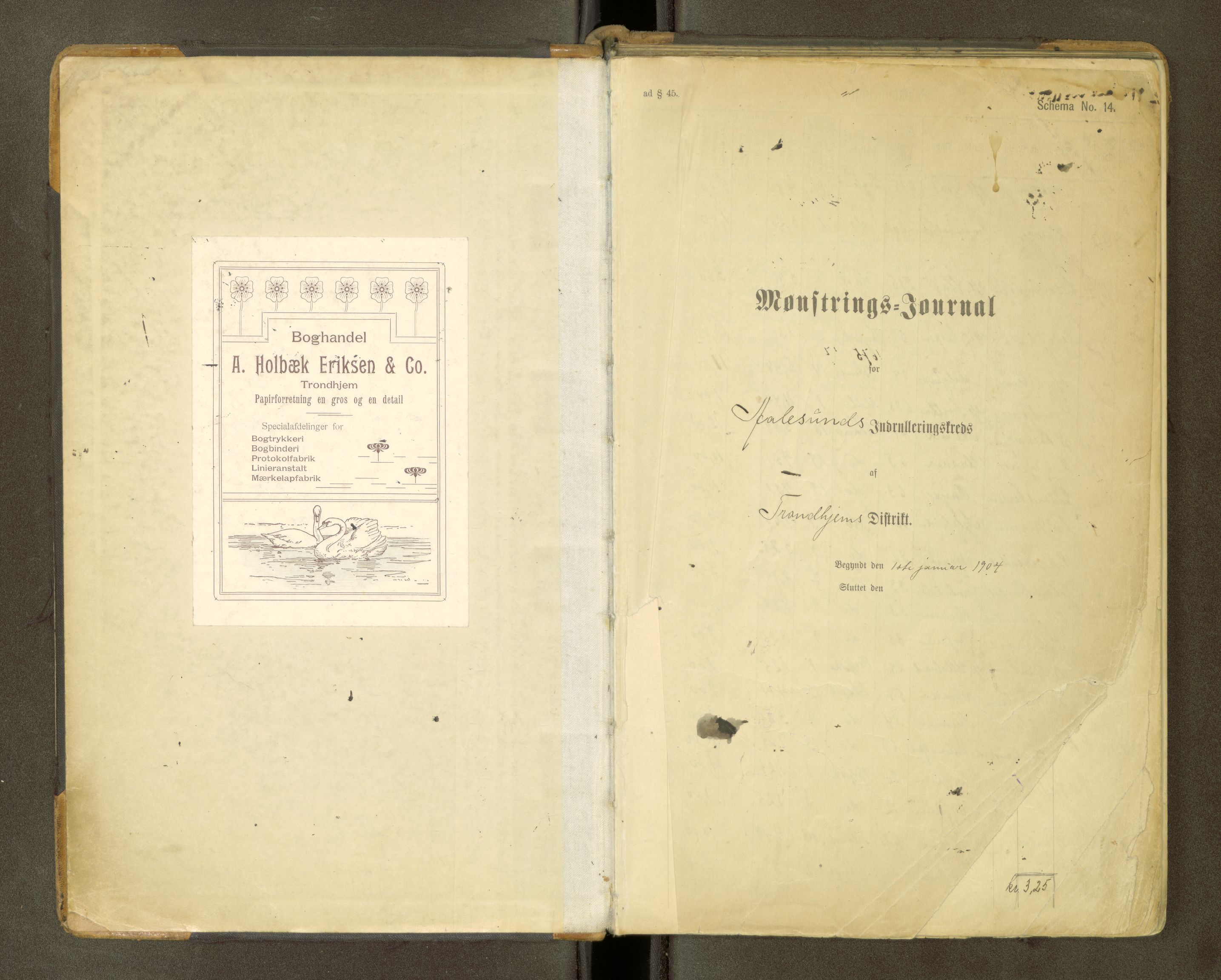 Ålesund mønstringskrets, SAT/A-6203/F/L0037/0002: Utskrivningsregisterrulle og mønstringsjournaler / Mønstringsjournal, 1904-1919