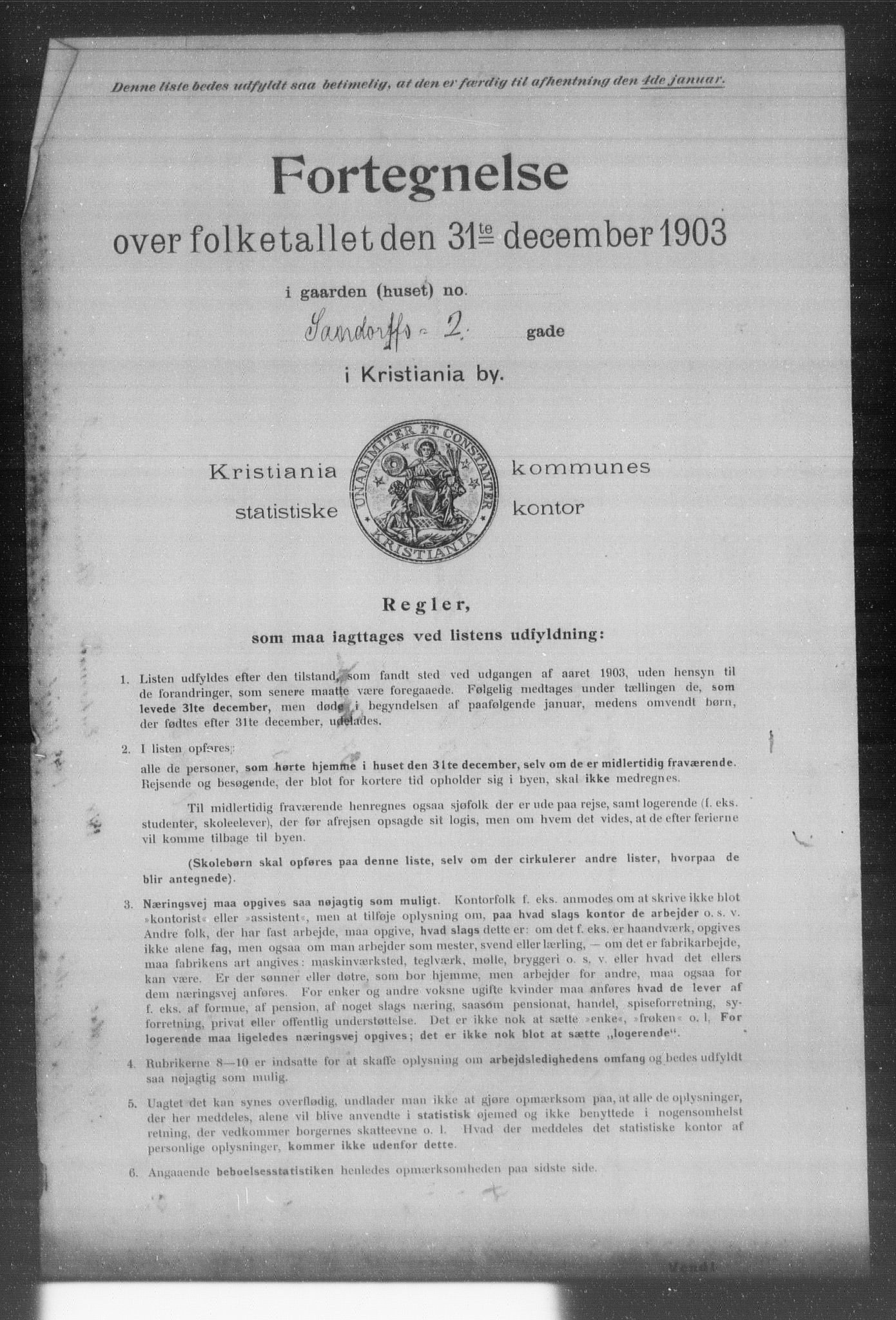 OBA, Kommunal folketelling 31.12.1903 for Kristiania kjøpstad, 1903, s. 17407