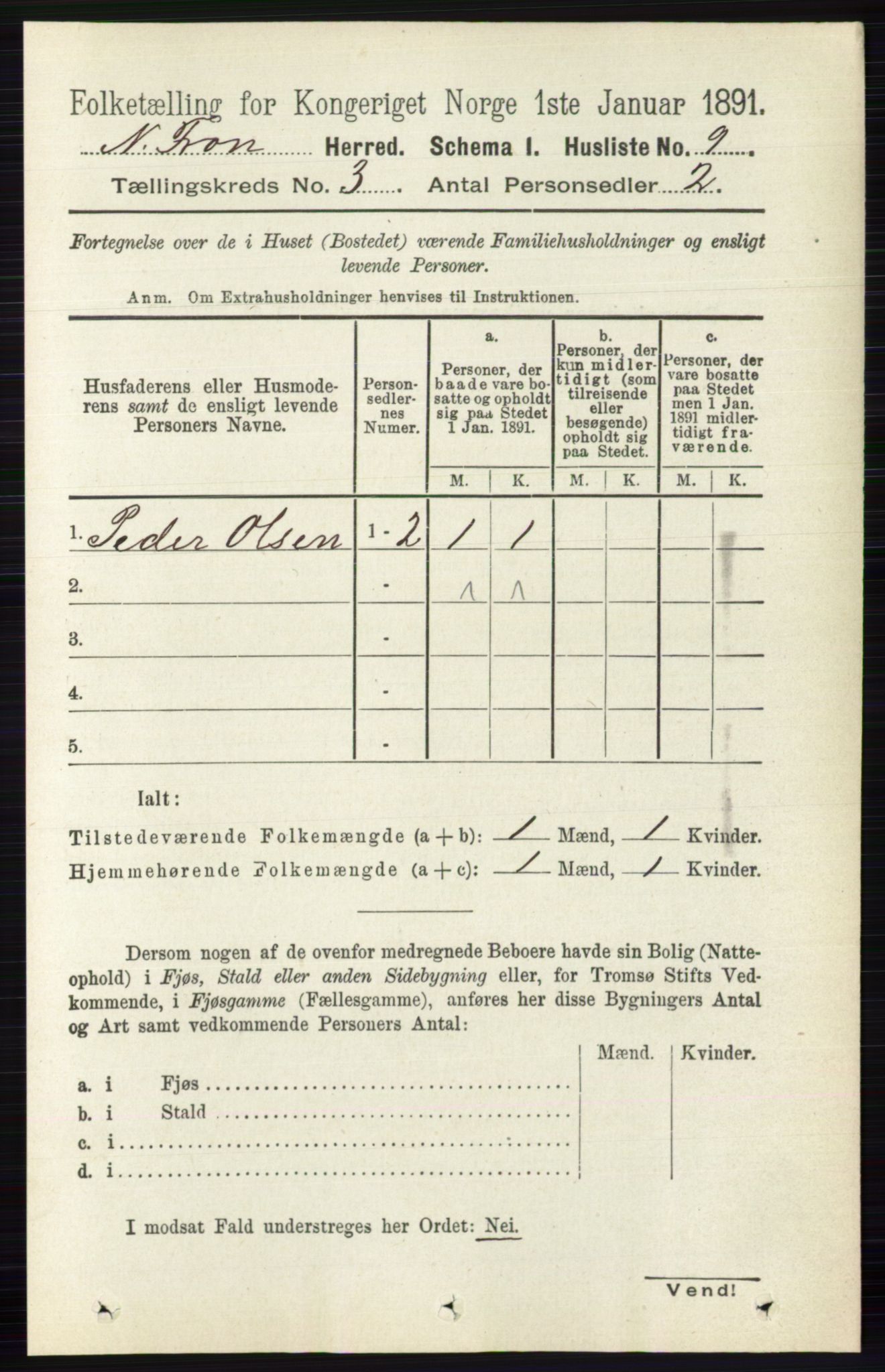 RA, Folketelling 1891 for 0518 Nord-Fron herred, 1891, s. 765