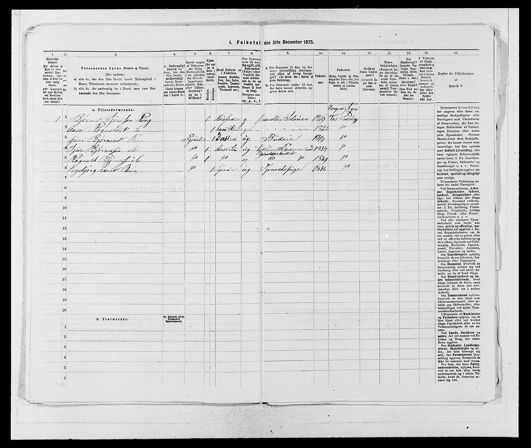 SAB, Folketelling 1875 for 1235P Voss prestegjeld, 1875, s. 1474