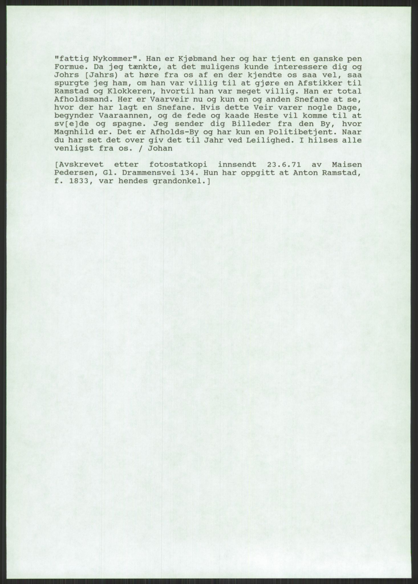 Samlinger til kildeutgivelse, Amerikabrevene, AV/RA-EA-4057/F/L0006: Innlån fra Akershus: Hilton - Solem, 1838-1914, s. 979