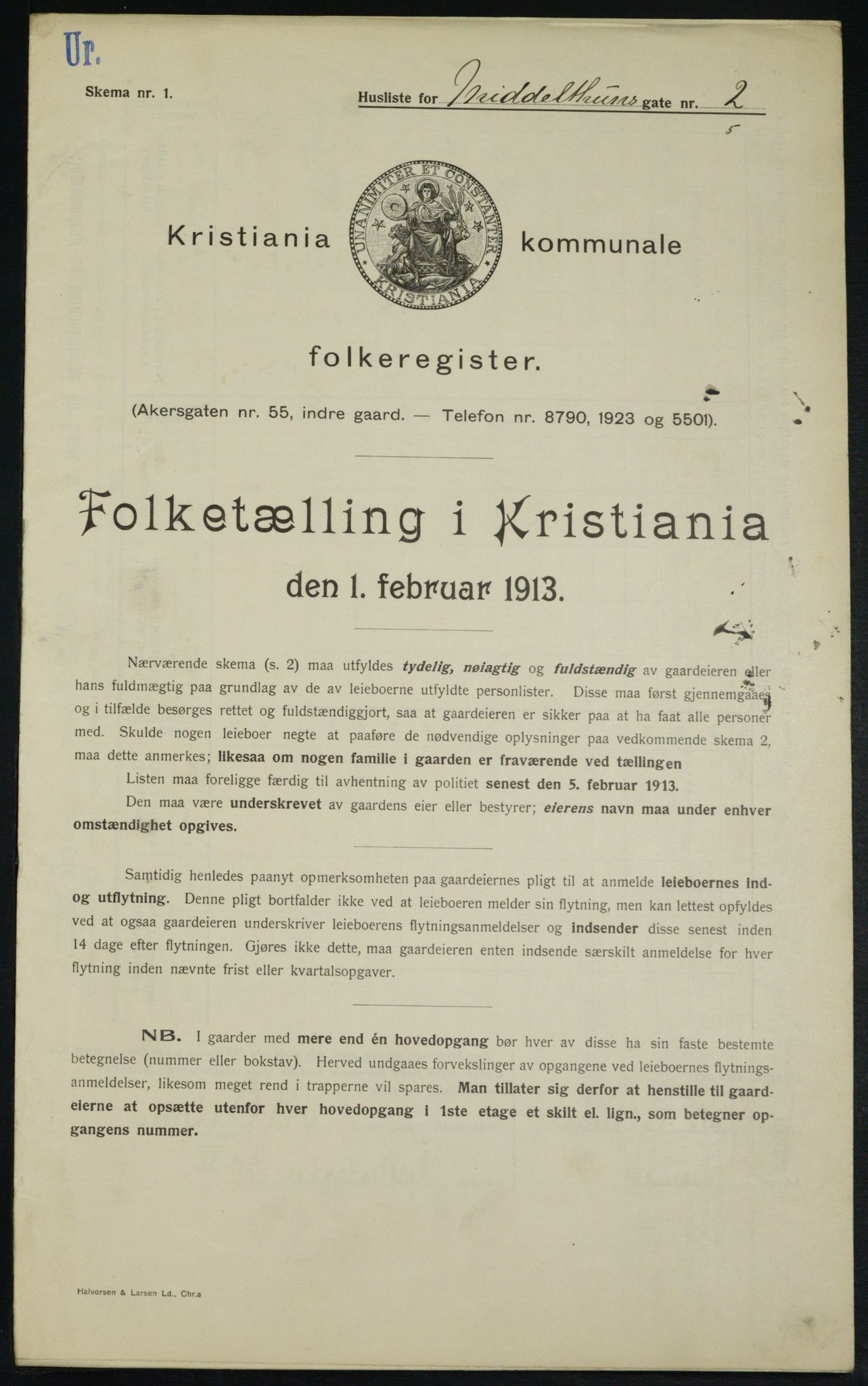 OBA, Kommunal folketelling 1.2.1913 for Kristiania, 1913, s. 65229