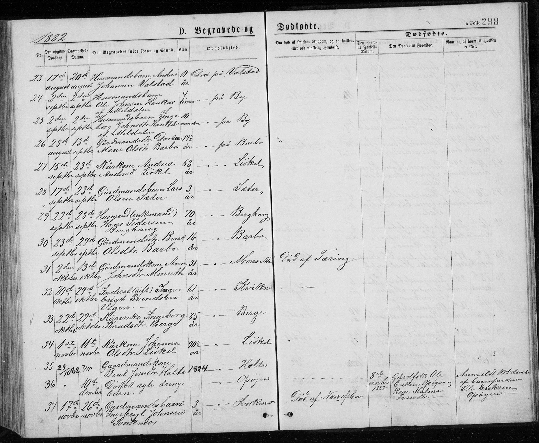 Ministerialprotokoller, klokkerbøker og fødselsregistre - Sør-Trøndelag, SAT/A-1456/671/L0843: Klokkerbok nr. 671C02, 1873-1892, s. 298