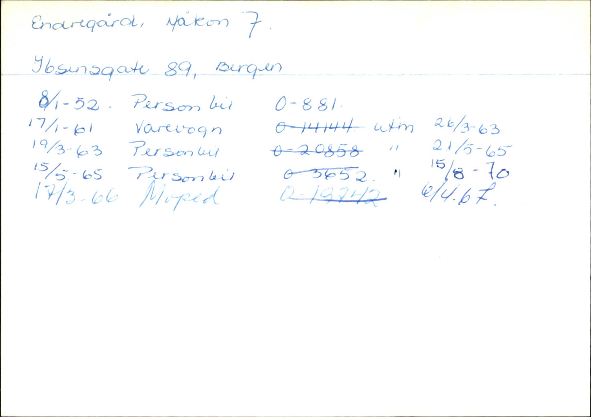 Statens vegvesen, Hordaland vegkontor, AV/SAB-A-5201/2/Hb/L0008: O-eierkort E-F, 1920-1971, s. 10