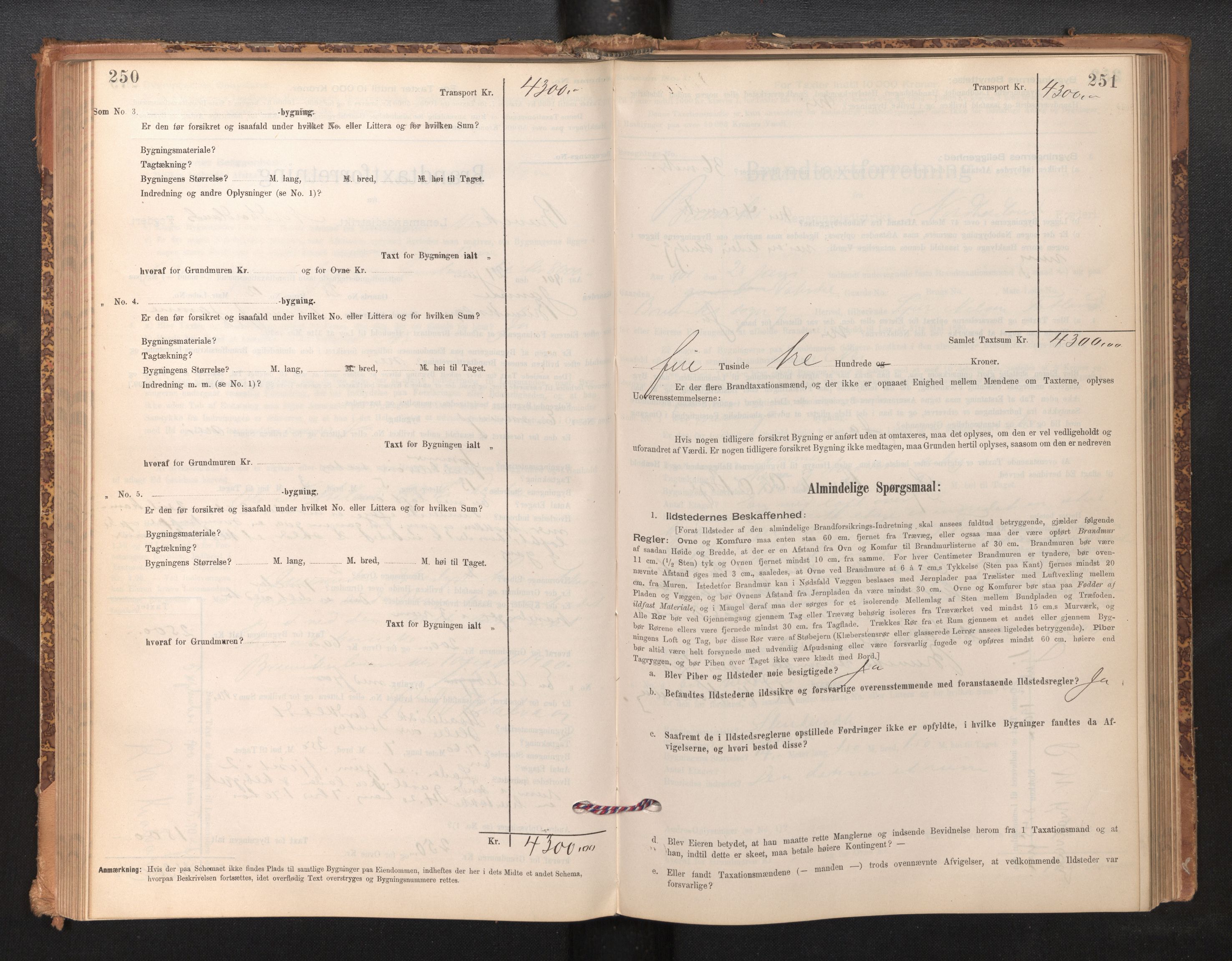 Lensmannen i Bruvik, SAB/A-31301/0012/L0006: Branntakstprotokoll, skjematakst, 1894-1906, s. 250-251