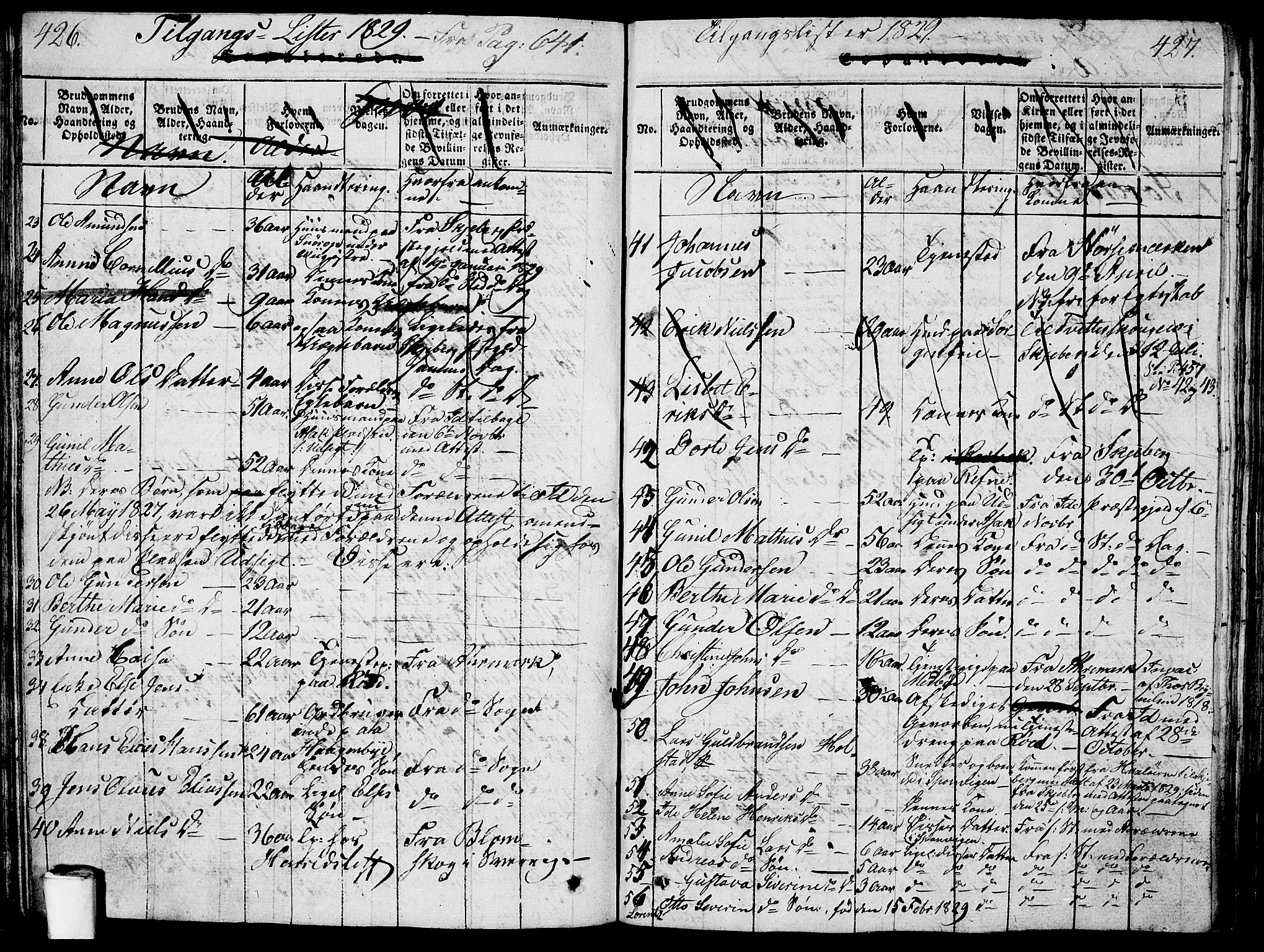 Berg prestekontor Kirkebøker, AV/SAO-A-10902/G/Ga/L0001: Klokkerbok nr. I 1, 1815-1832, s. 426-427