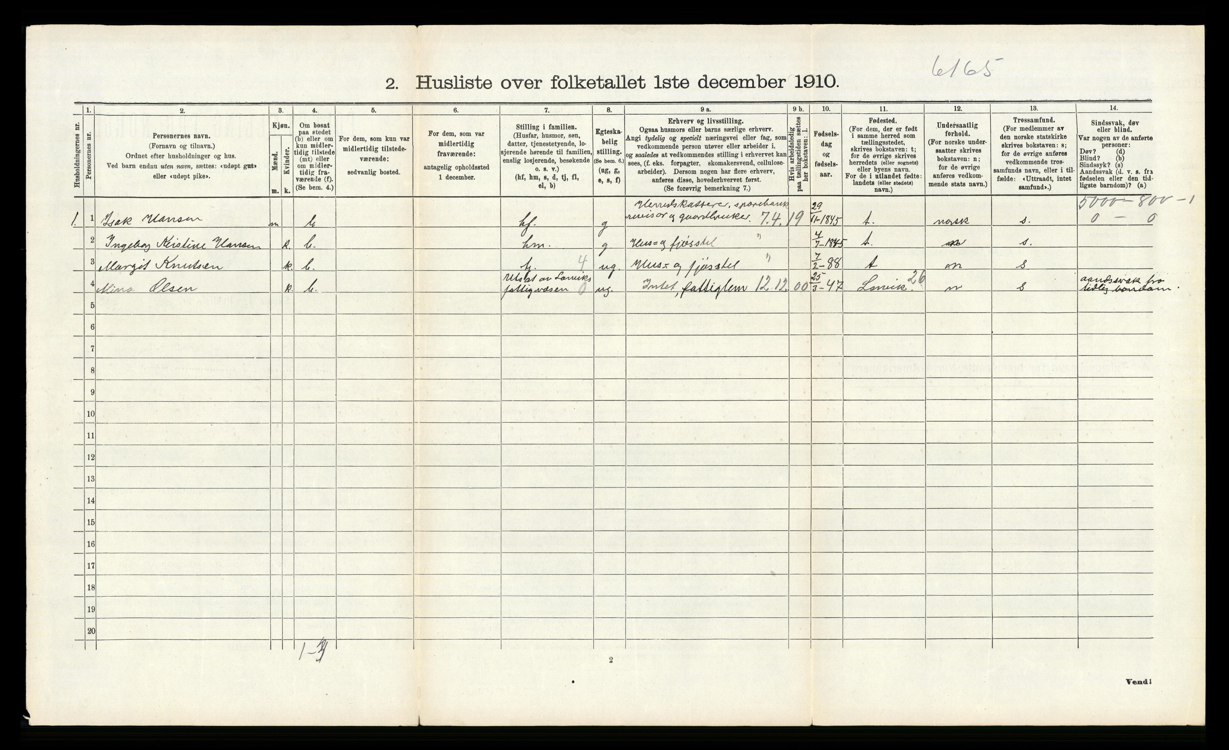 RA, Folketelling 1910 for 0725 Tjølling herred, 1910, s. 544