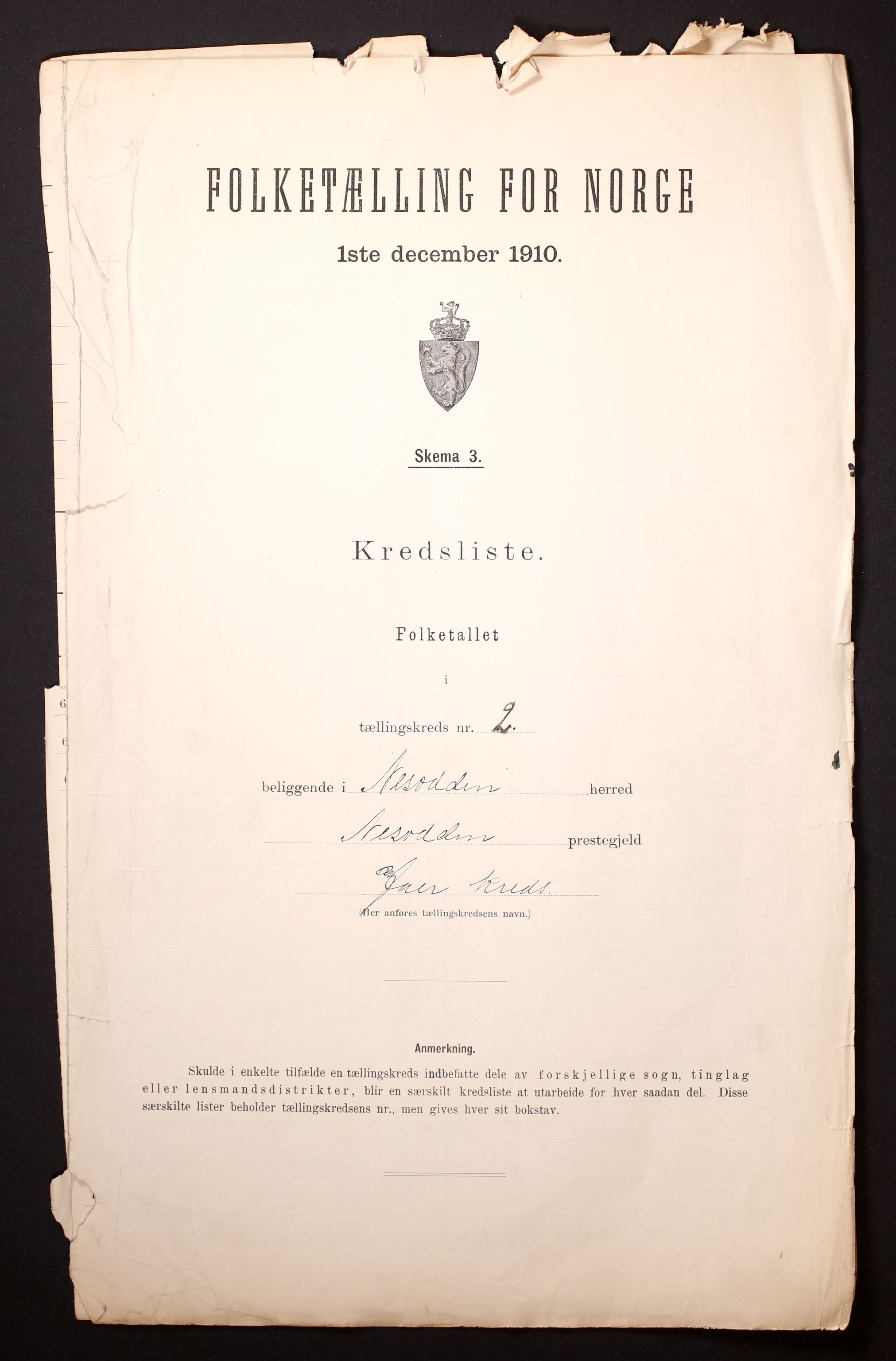 RA, Folketelling 1910 for 0216 Nesodden herred, 1910, s. 7