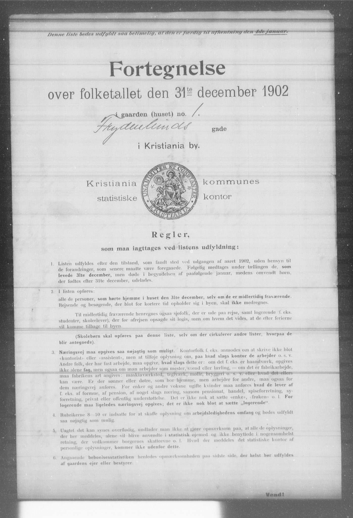 OBA, Kommunal folketelling 31.12.1902 for Kristiania kjøpstad, 1902, s. 5407