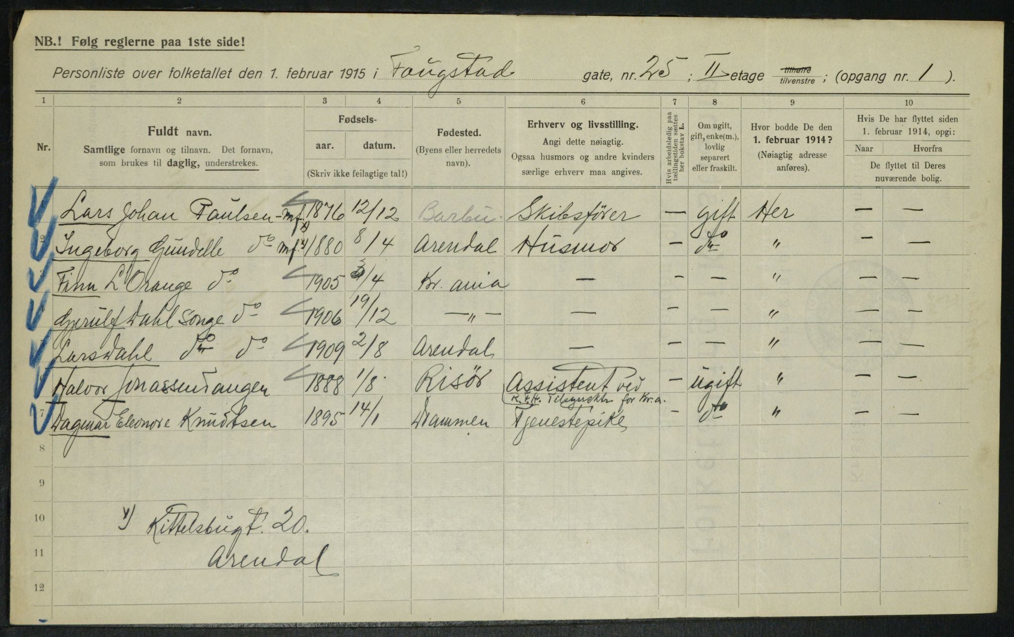 OBA, Kommunal folketelling 1.2.1915 for Kristiania, 1915, s. 24924