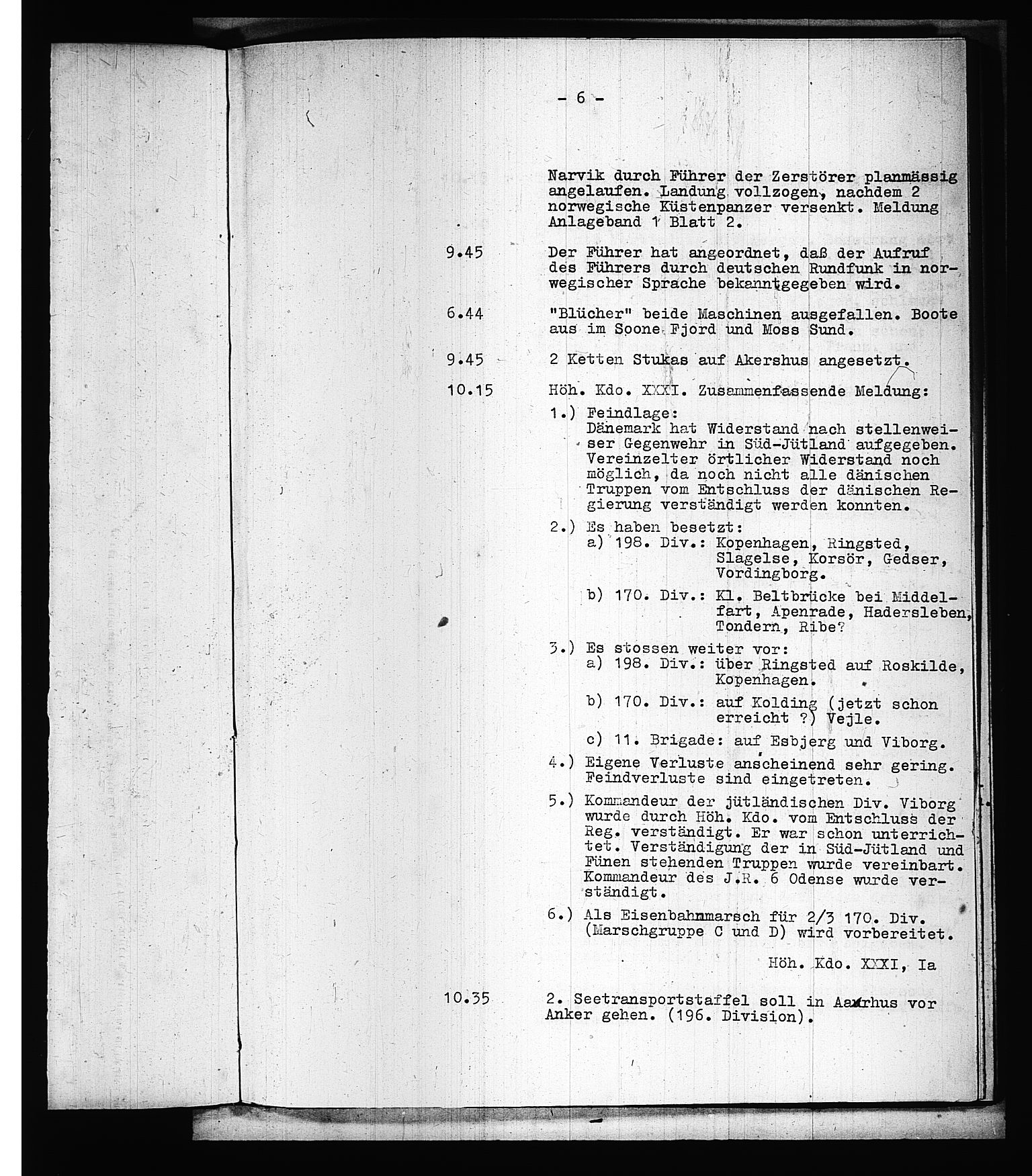 Documents Section, AV/RA-RAFA-2200/V/L0075: Amerikansk mikrofilm "Captured German Documents".
Box No. 714.  FKA jnr. 615/1954., 1940, s. 211