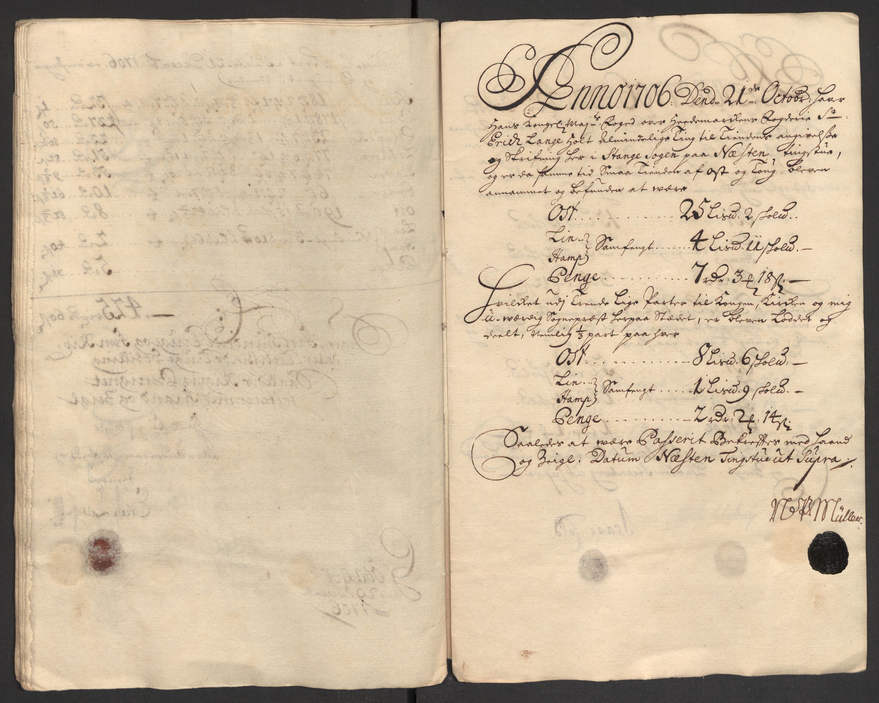 Rentekammeret inntil 1814, Reviderte regnskaper, Fogderegnskap, AV/RA-EA-4092/R16/L1043: Fogderegnskap Hedmark, 1706-1707, s. 63