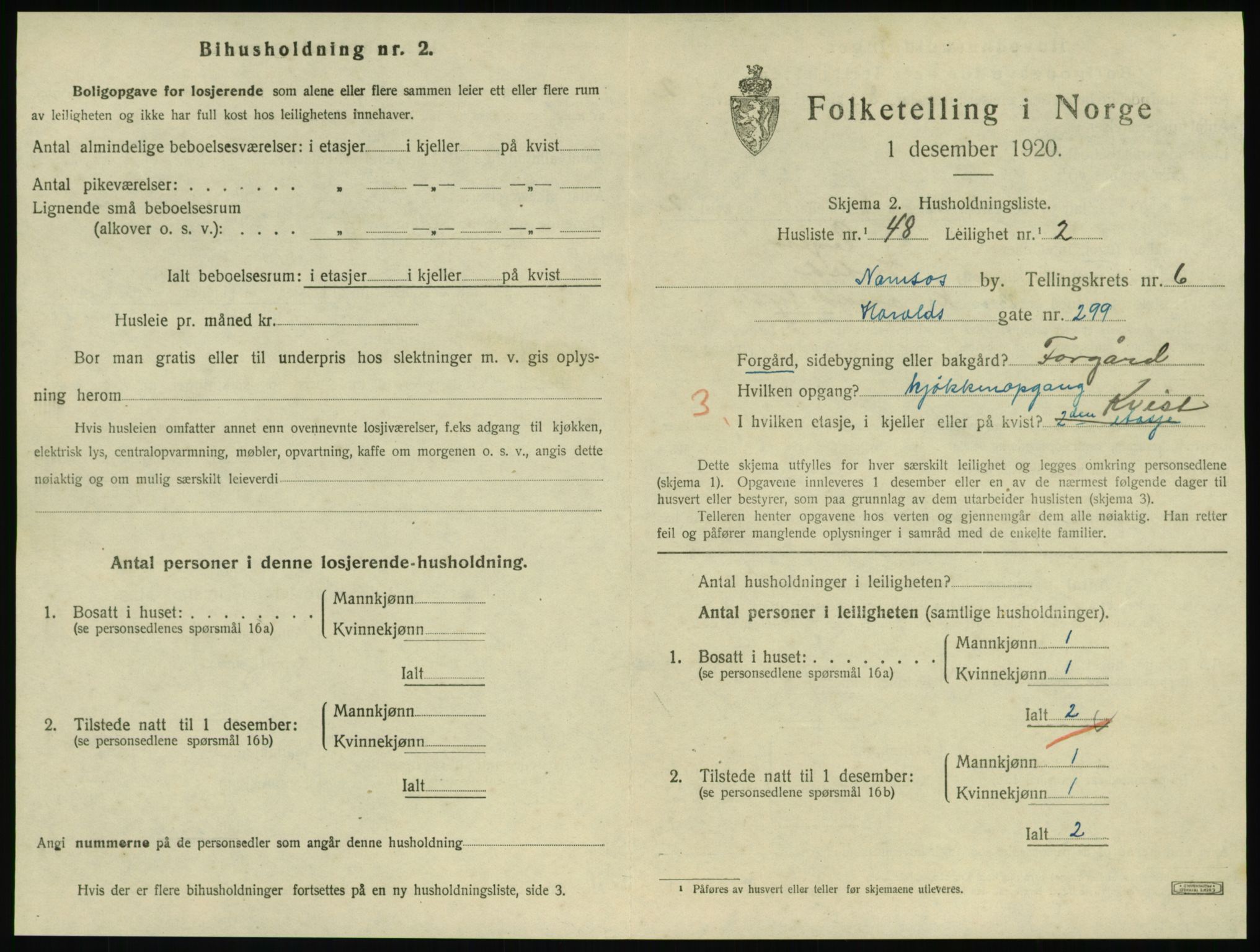 SAT, Folketelling 1920 for 1703 Namsos ladested, 1920, s. 1961