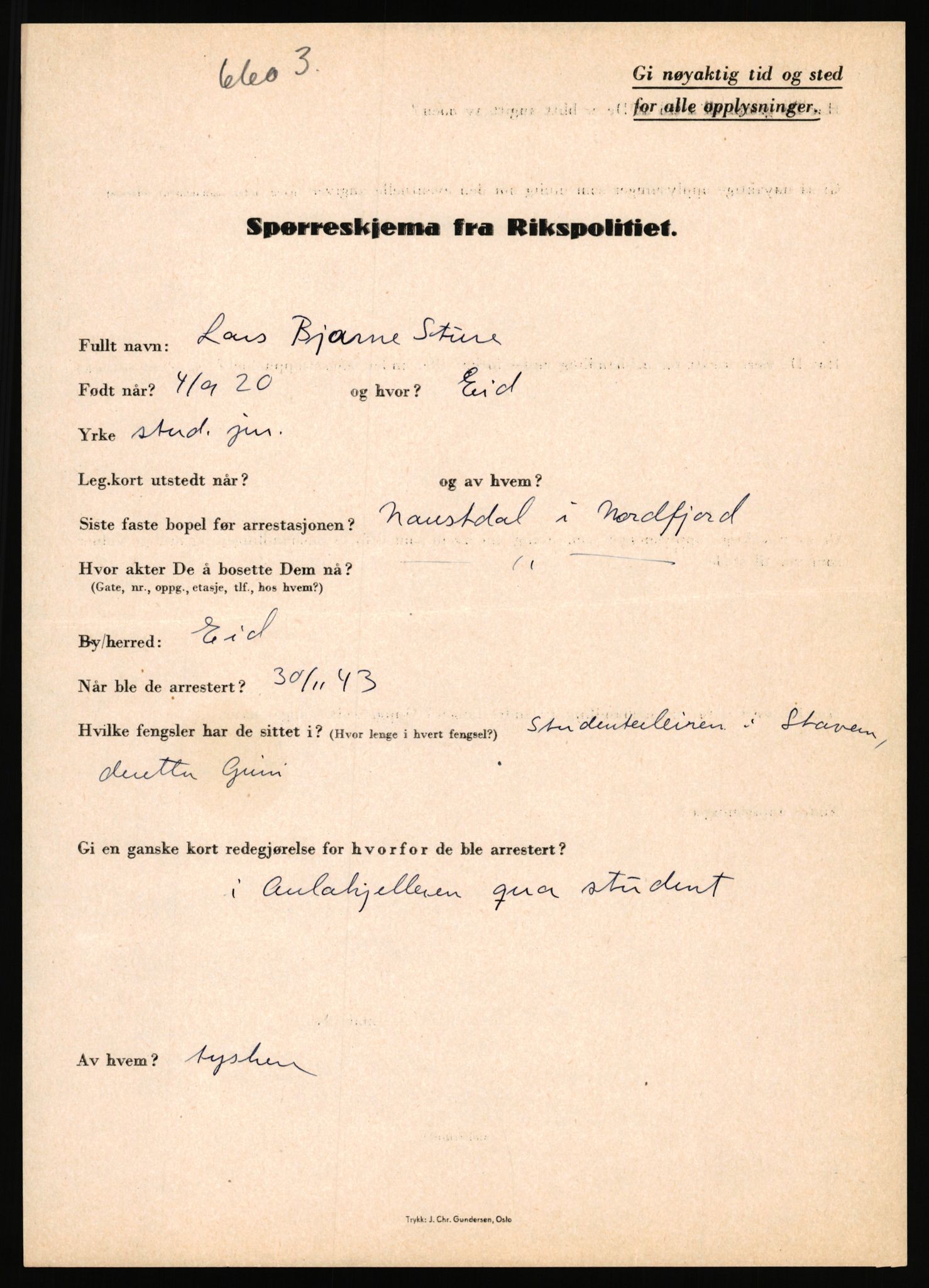 Rikspolitisjefen, AV/RA-S-1560/L/L0016: Sti, Lauritz - Tettum, Karl August, 1940-1945, s. 267