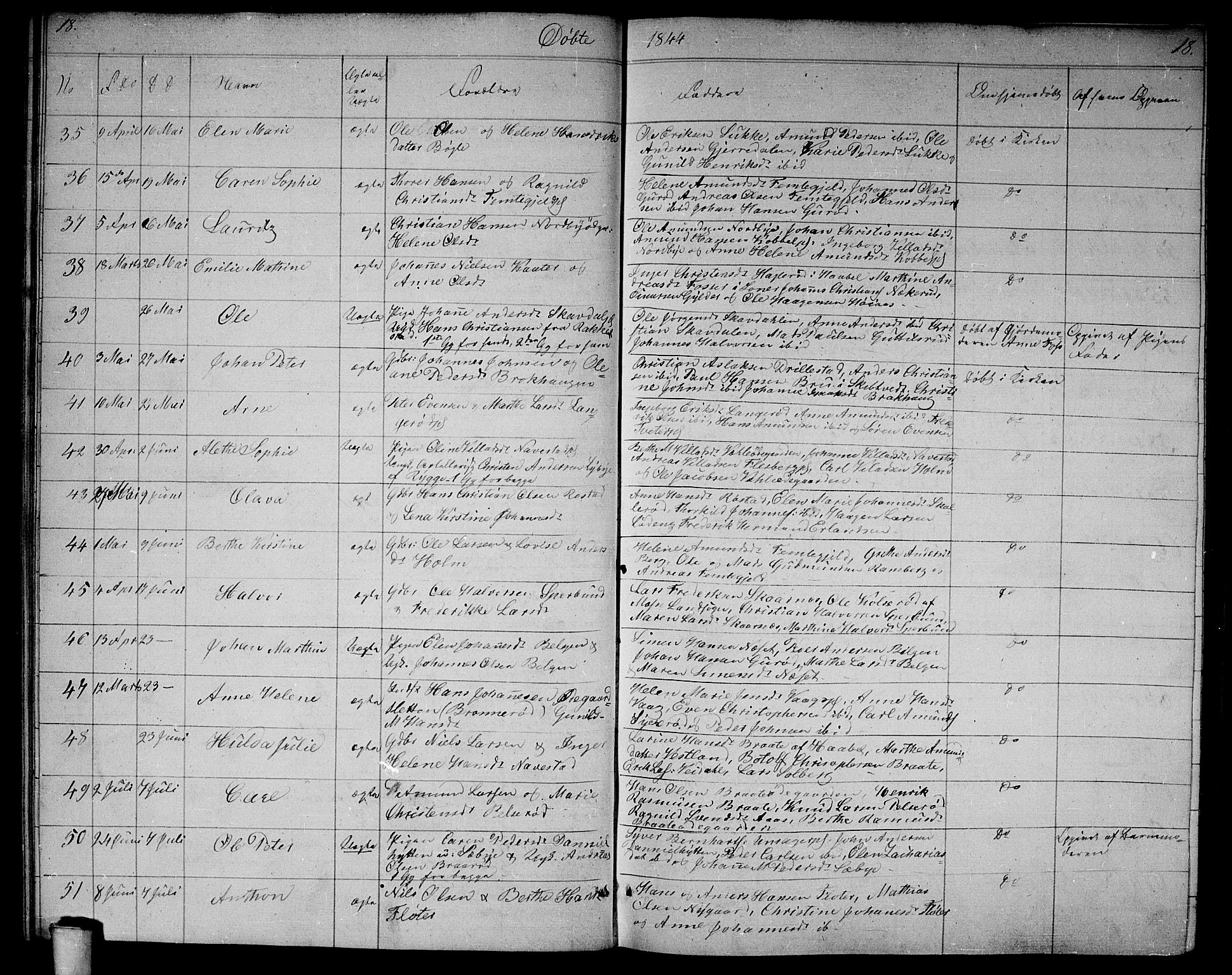 Våler prestekontor Kirkebøker, AV/SAO-A-11083/G/Ga/L0002: Klokkerbok nr. I 2, 1839-1860, s. 18