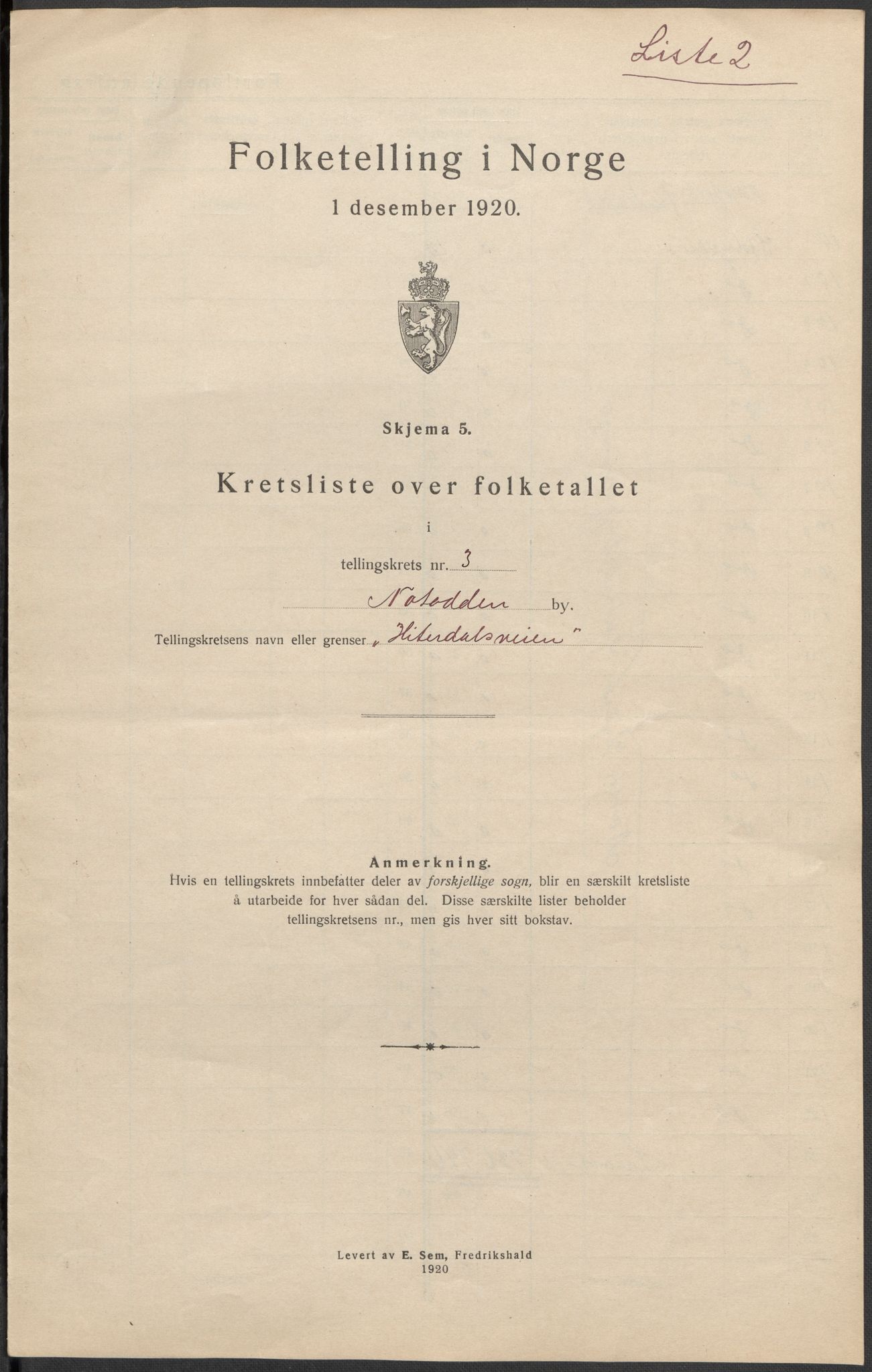 SAKO, Folketelling 1920 for 0807 Notodden kjøpstad, 1920, s. 14