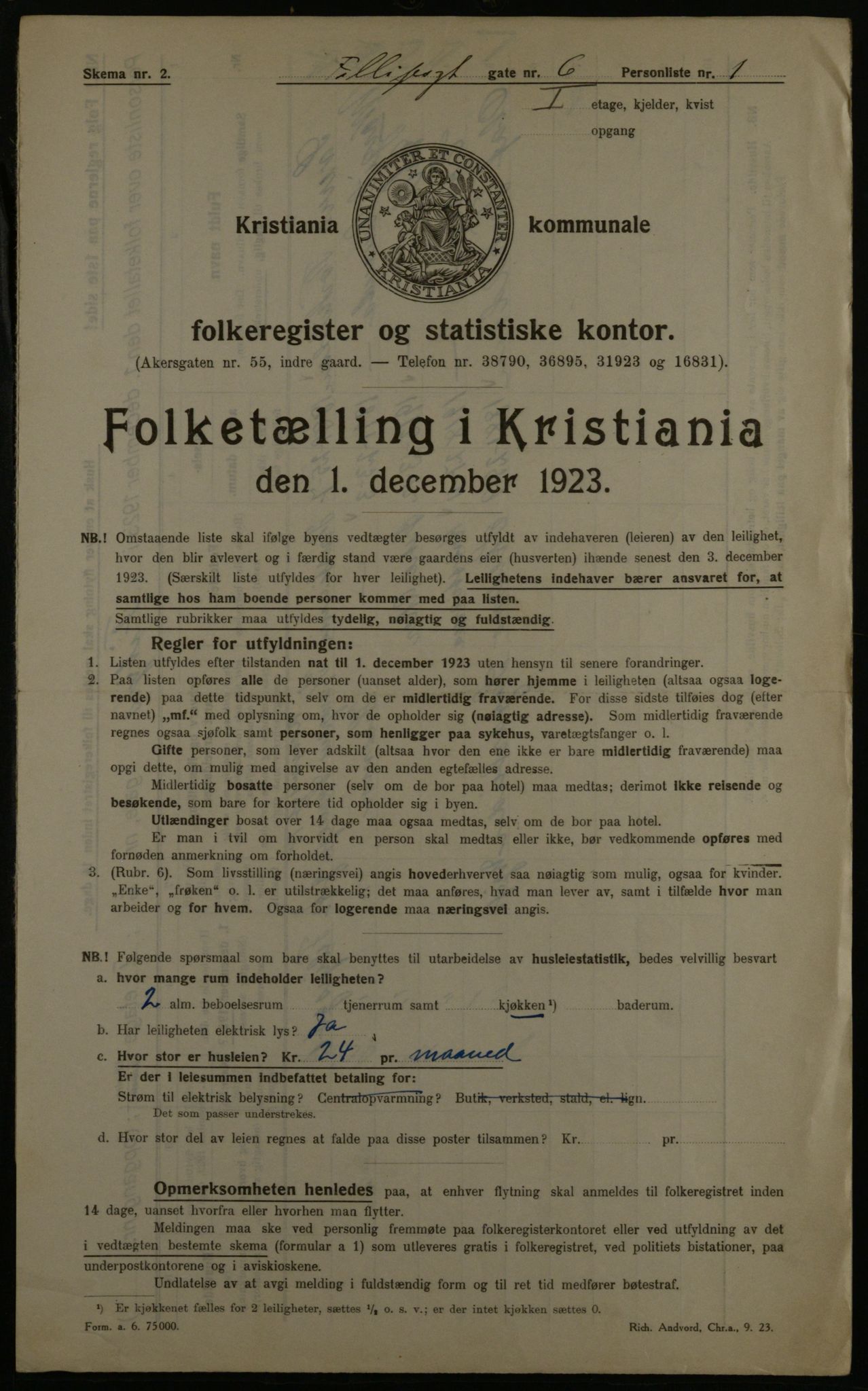 OBA, Kommunal folketelling 1.12.1923 for Kristiania, 1923, s. 27346