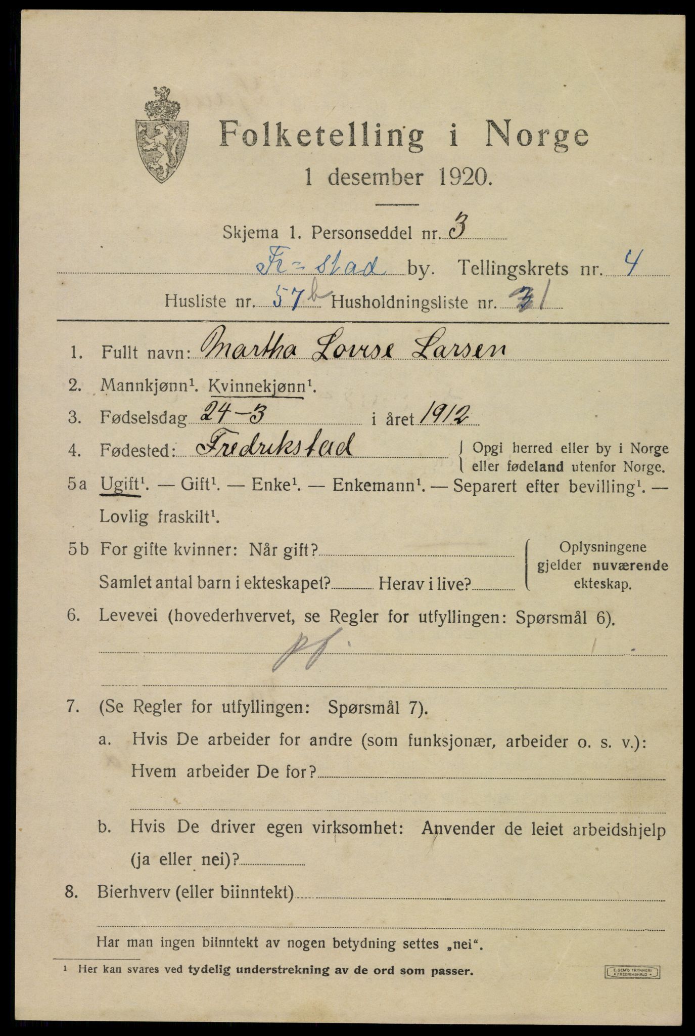 SAO, Folketelling 1920 for 0103 Fredrikstad kjøpstad, 1920, s. 17965