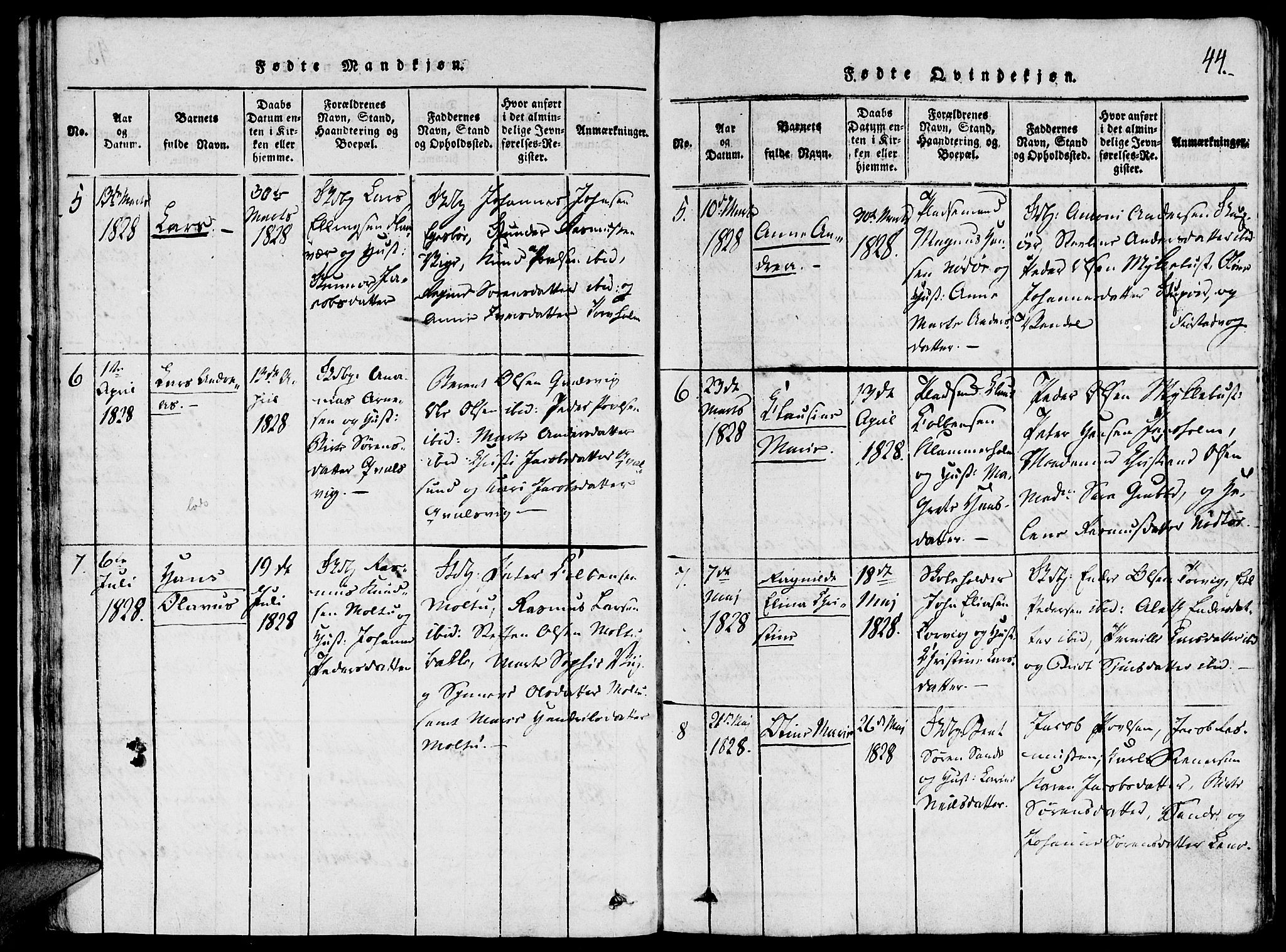 Ministerialprotokoller, klokkerbøker og fødselsregistre - Møre og Romsdal, AV/SAT-A-1454/507/L0069: Ministerialbok nr. 507A04, 1816-1841, s. 44