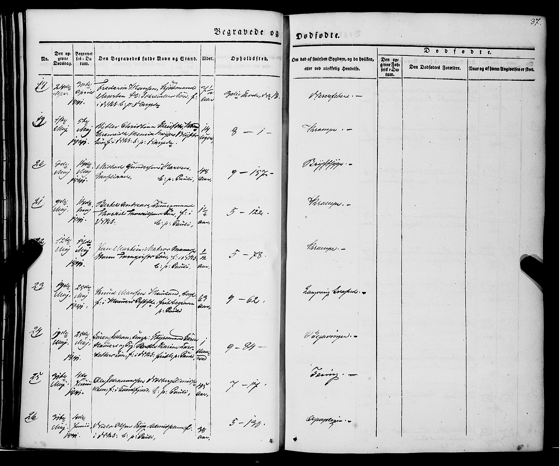 Nykirken Sokneprestembete, AV/SAB-A-77101/H/Haa/L0041: Ministerialbok nr. E 1, 1833-1850, s. 37