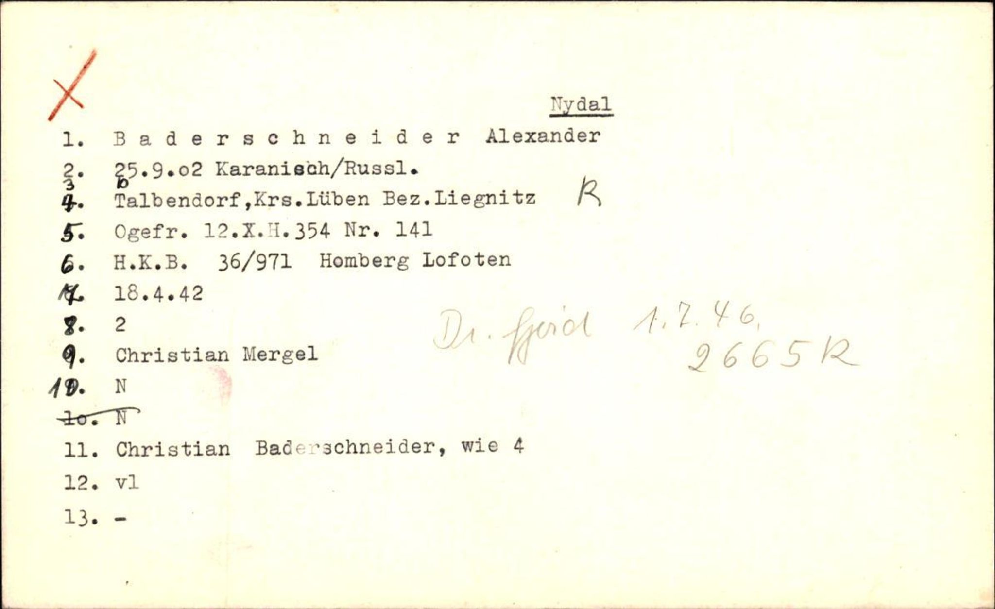 Hjemsendte tyskere , RA/RAFA-6487/D/Db/L0006: Adam-Zimmerman + Ableiter-Barta, 1945-1947, s. 3