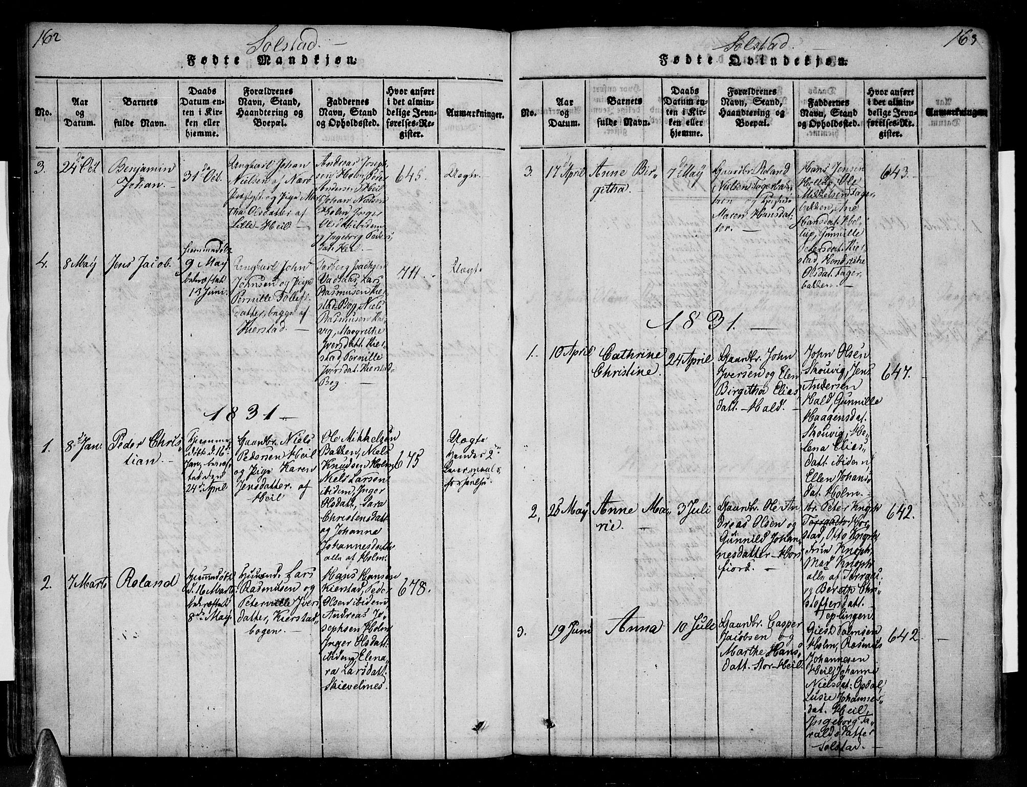 Ministerialprotokoller, klokkerbøker og fødselsregistre - Nordland, SAT/A-1459/810/L0143: Ministerialbok nr. 810A06 /2, 1820-1841, s. 162-163