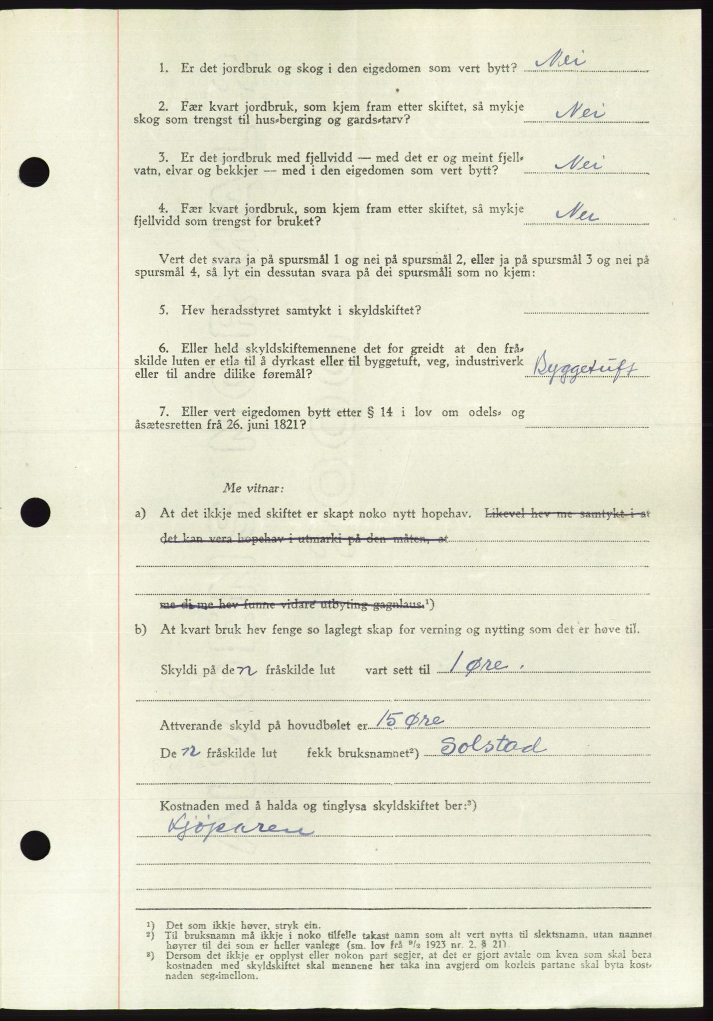 Søre Sunnmøre sorenskriveri, AV/SAT-A-4122/1/2/2C/L0084: Pantebok nr. 10A, 1949-1949, Dagboknr: 1105/1949