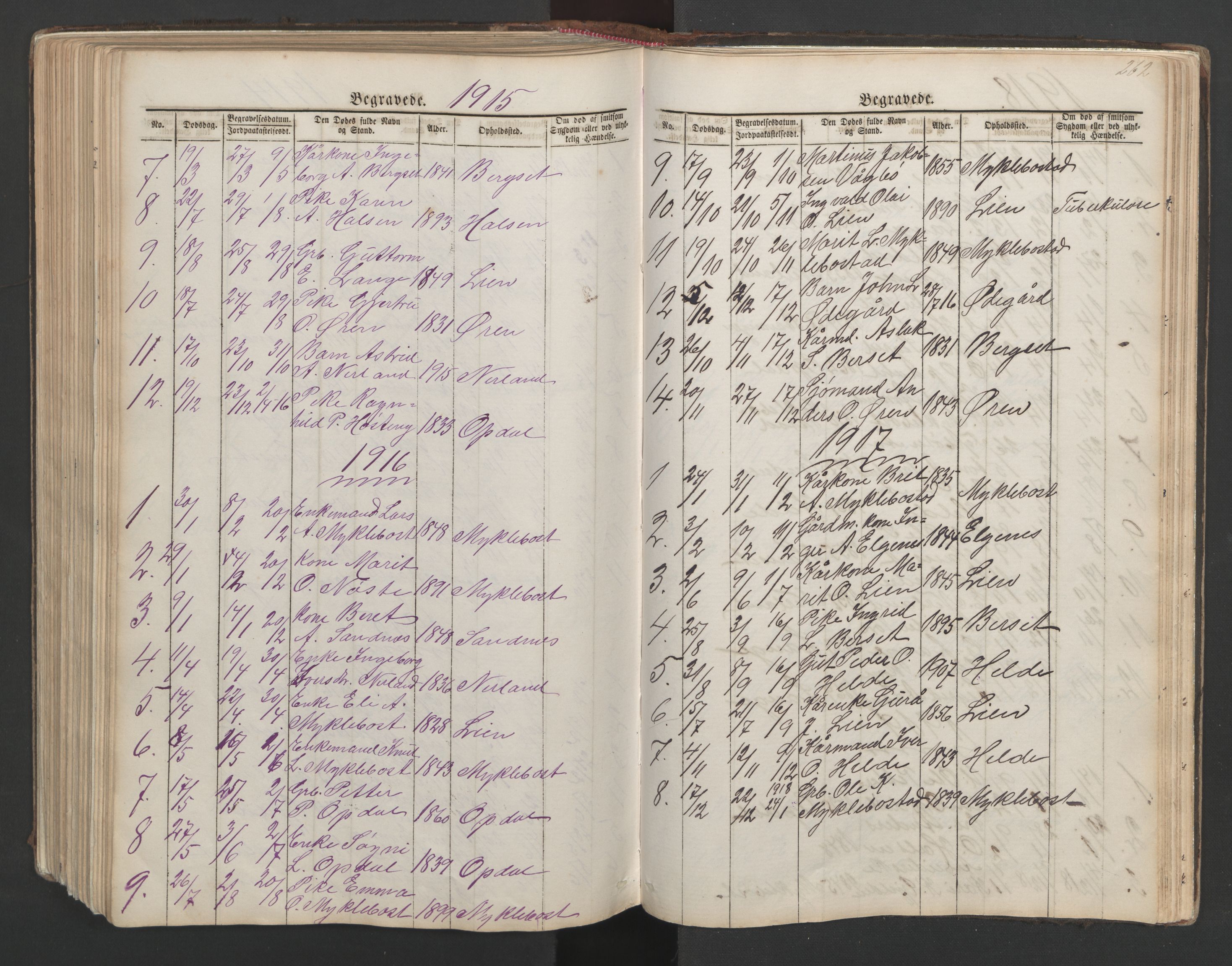 Ministerialprotokoller, klokkerbøker og fødselsregistre - Møre og Romsdal, AV/SAT-A-1454/554/L0645: Klokkerbok nr. 554C02, 1867-1946, s. 262