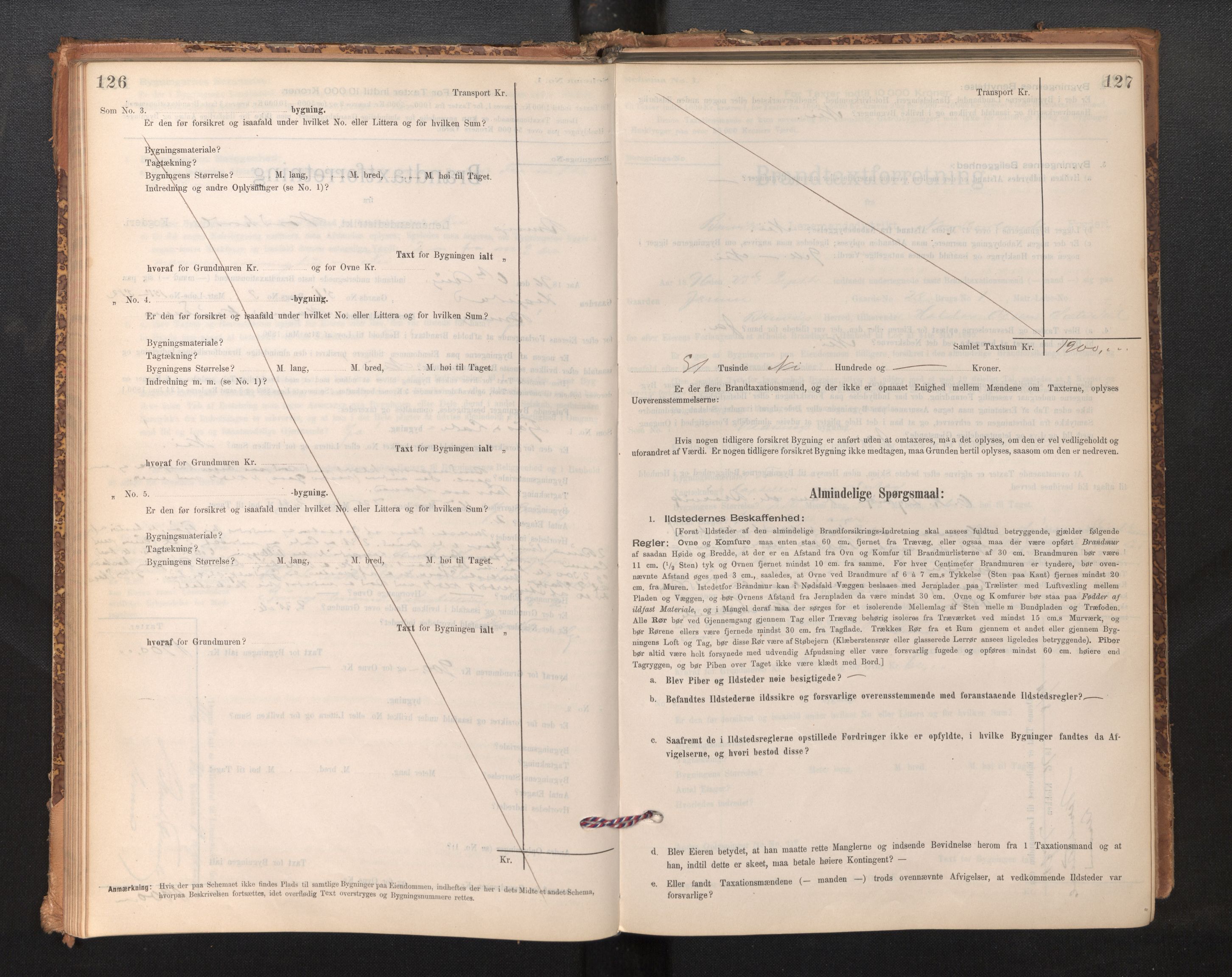 Lensmannen i Bruvik, AV/SAB-A-31301/0012/L0006: Branntakstprotokoll, skjematakst, 1894-1906, s. 126-127